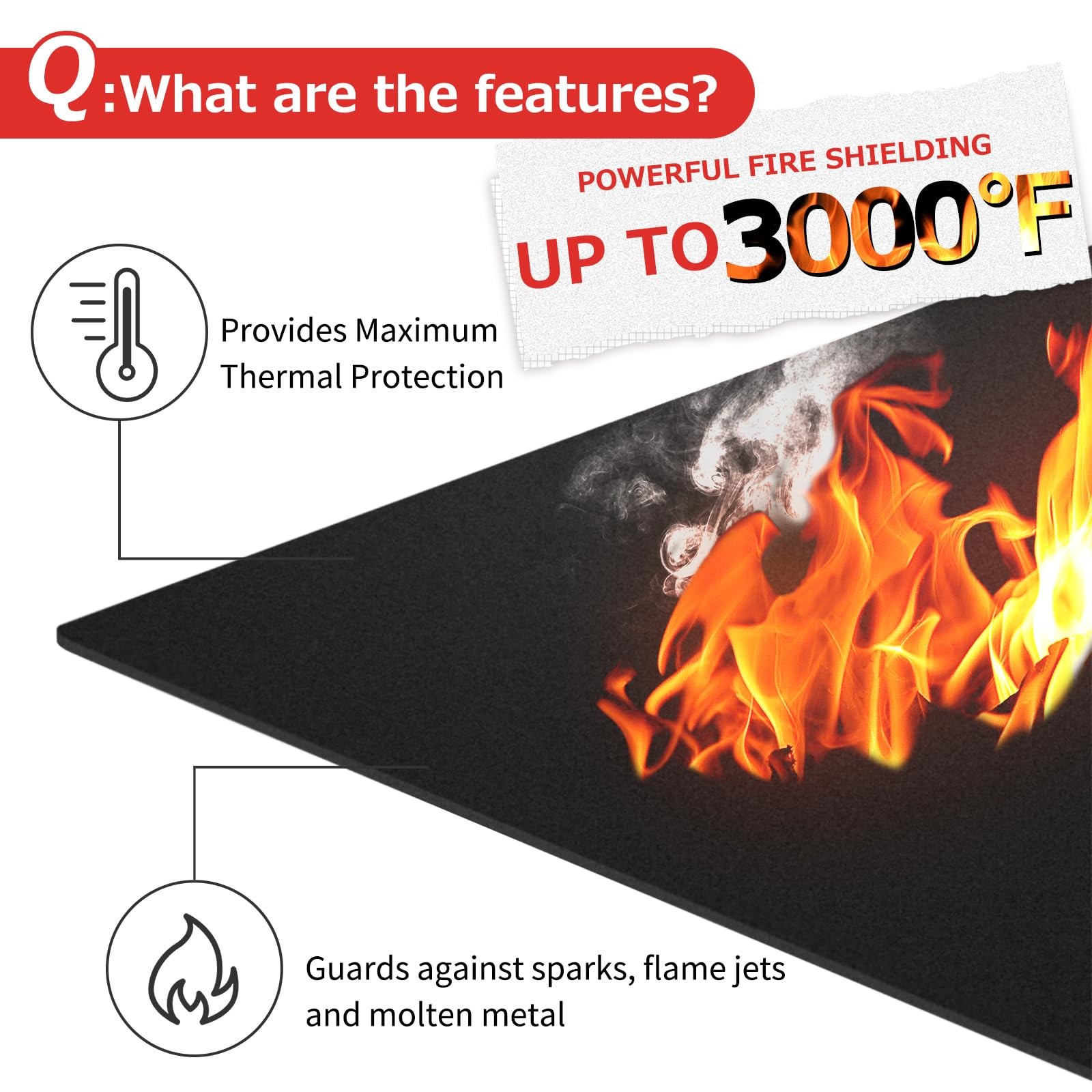 Matace Welding Blanket Fireproof Carbon Felt 12×14″ 2 Pack, 1/5 Inch (5mm)