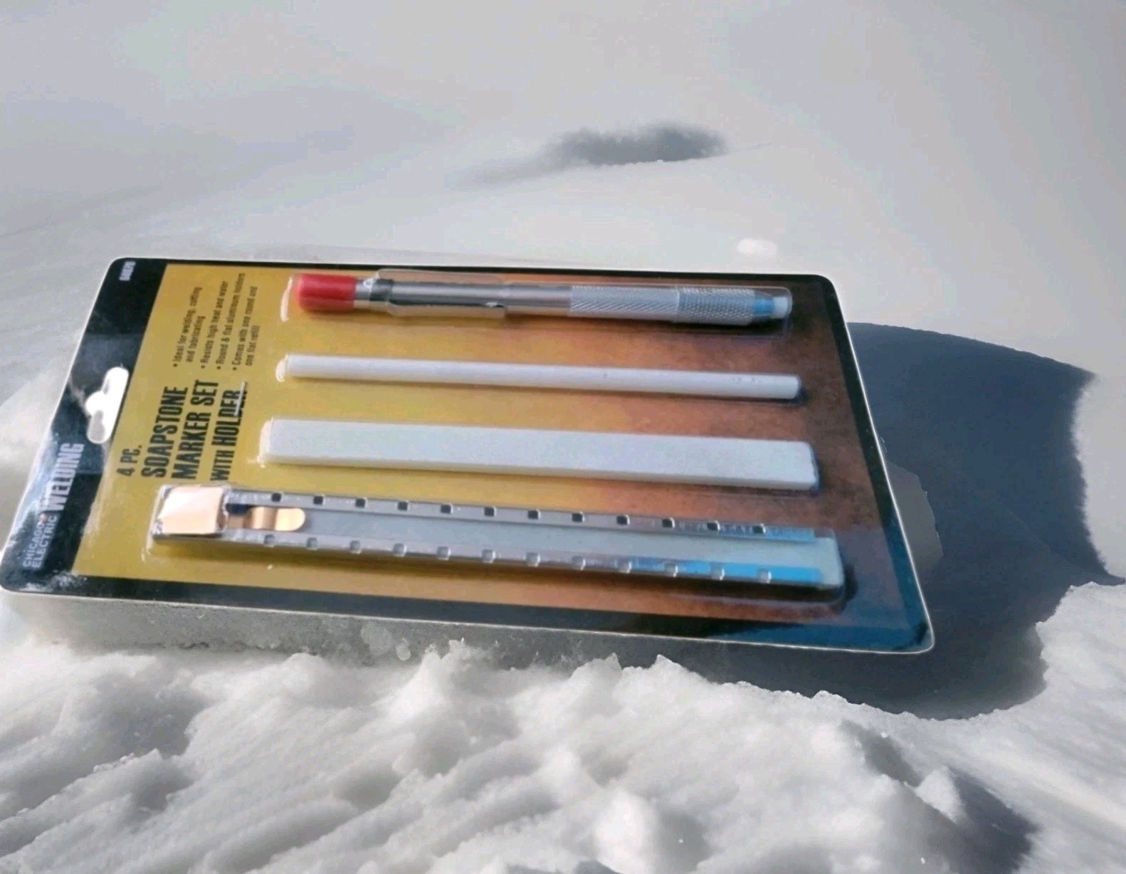 CHICAGO ELECTRIC Soapstone Marker Set with Holder, 4-Piece