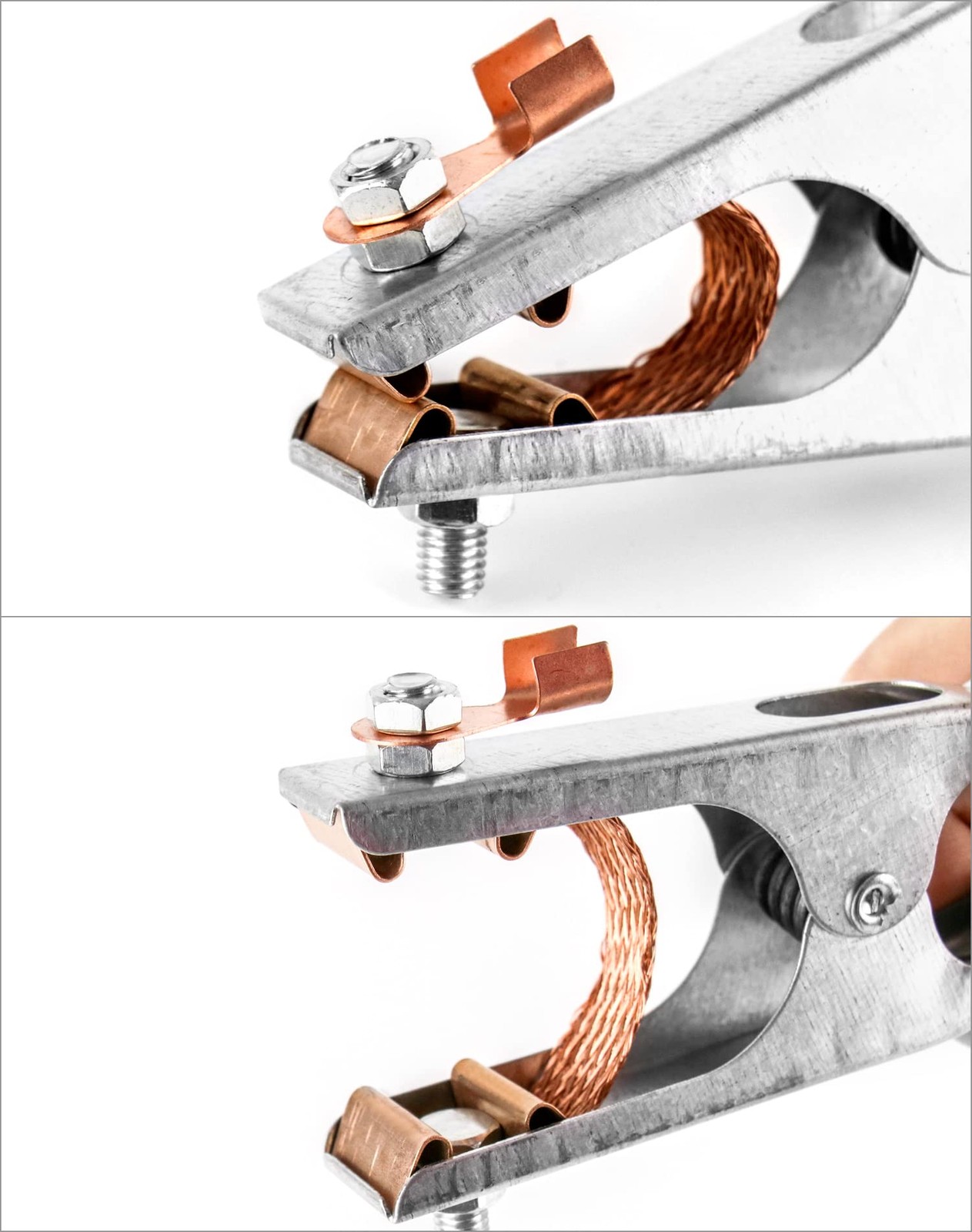 QWORK Welding Ground Clamp, 2 Pack 500AElectroplated Ground Clamp Copper