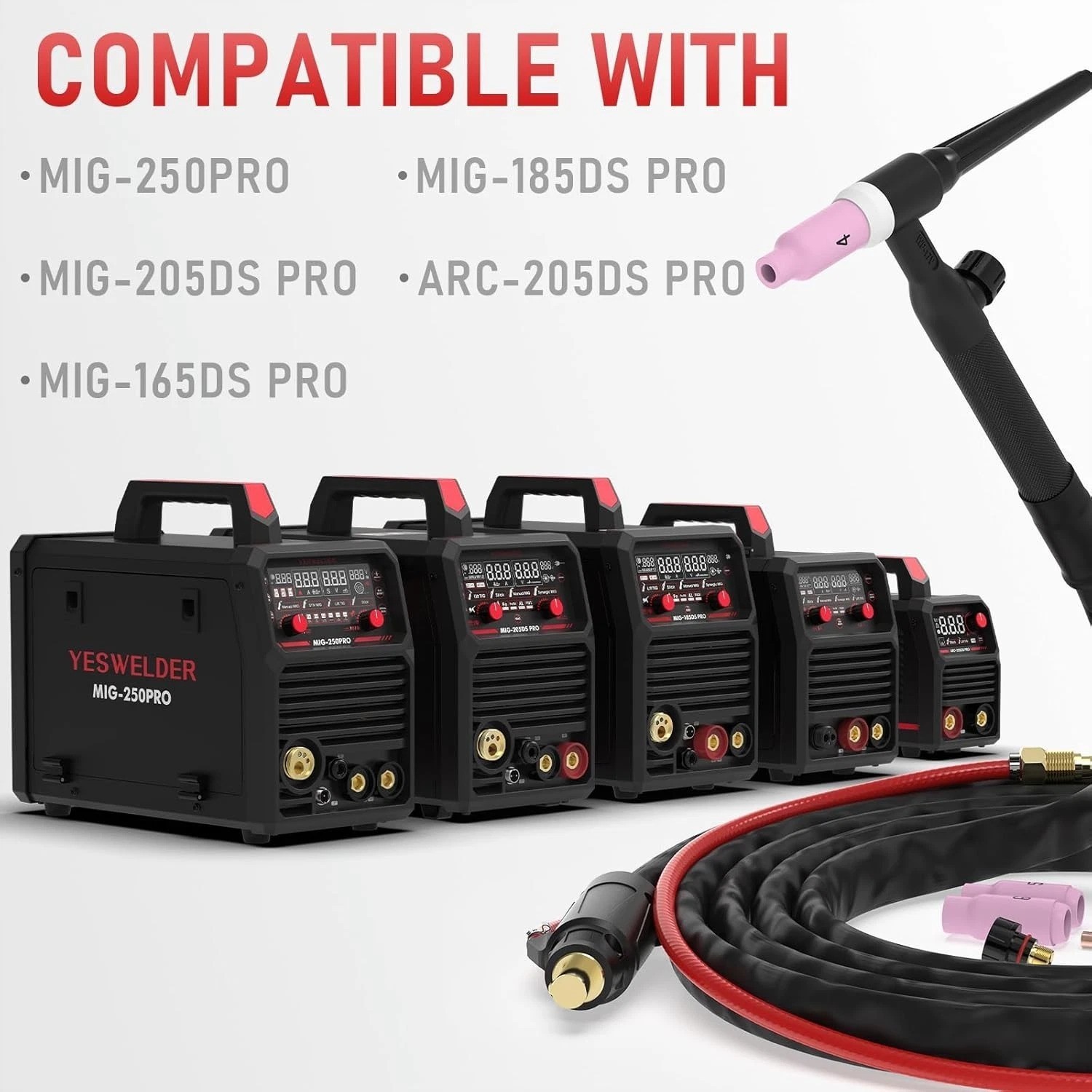 High-Quality WP-17V TIG Torch 150A 13ft Lift TIG 35-50mm² Insulated Cable