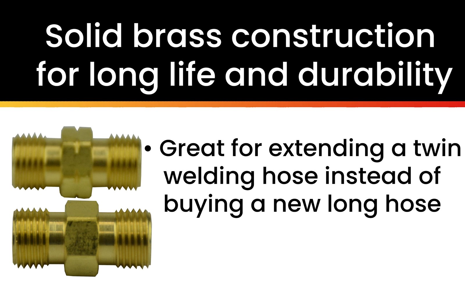 Hot Max 24131 Oxy-Acetylene Hose Coupler/Union Set For 9/16 inches, Brass