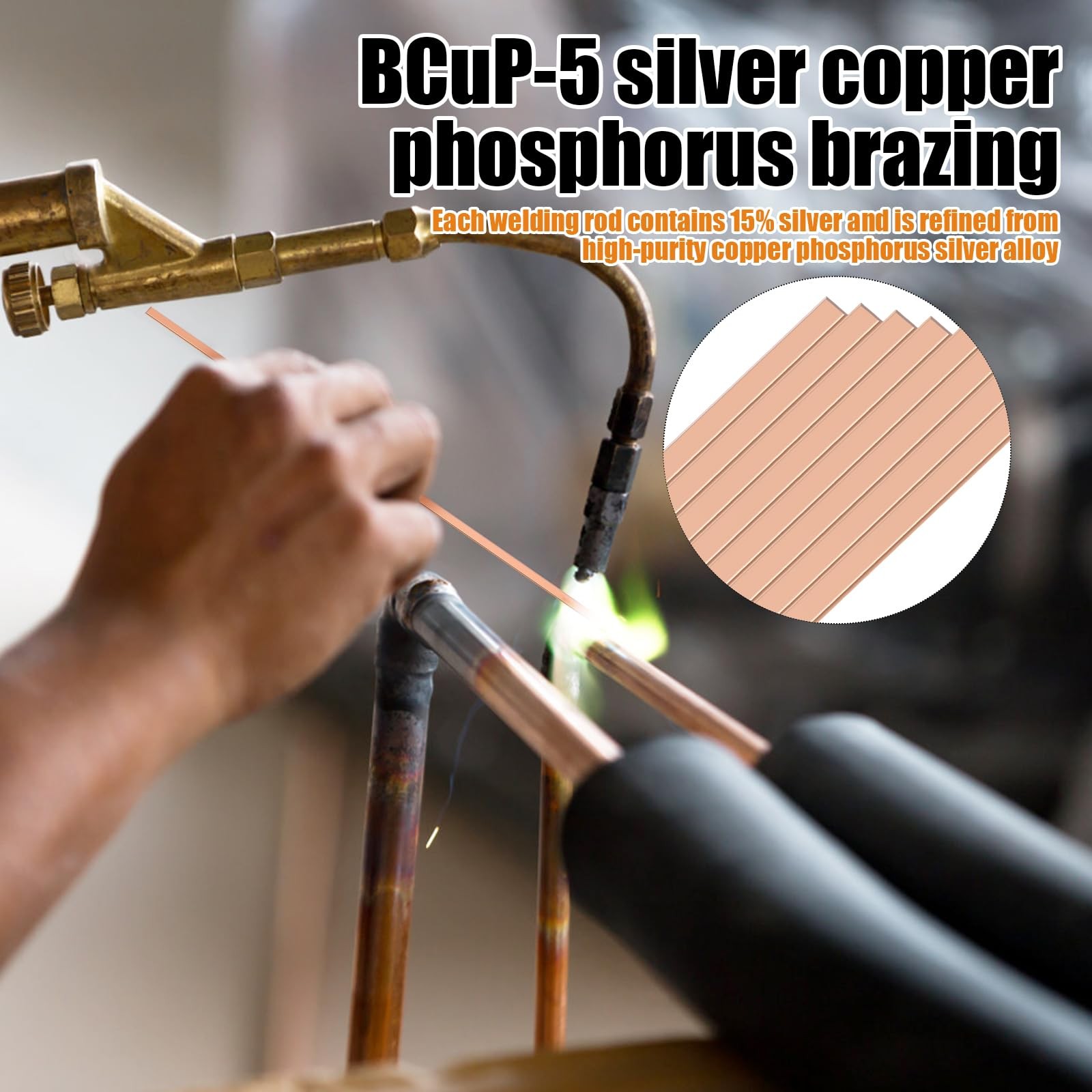 20 Pcs 15% Silver Brazing Rods AWS BCuP-5 Solder Phosphor Copper 20PCS