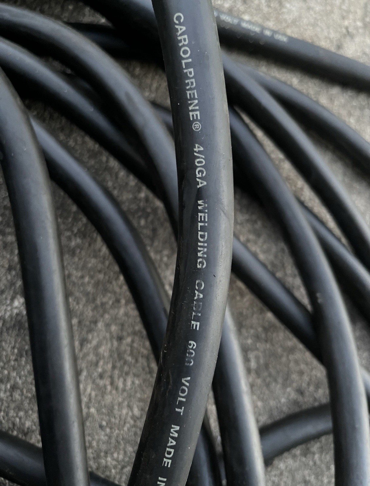 CAROL WELDING CABLE 4/0 GA CAROLPRENE RUBBER 3/4″ DIAMETER 80 Feet