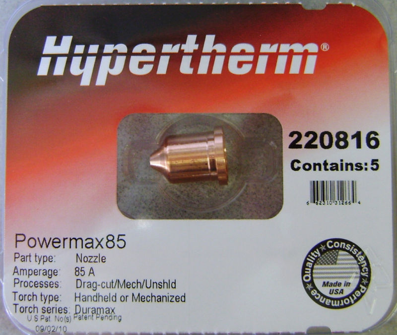 Hypertherm Genuine Powermax 85 – 85 Amp Nozzles 220816 5 Pack