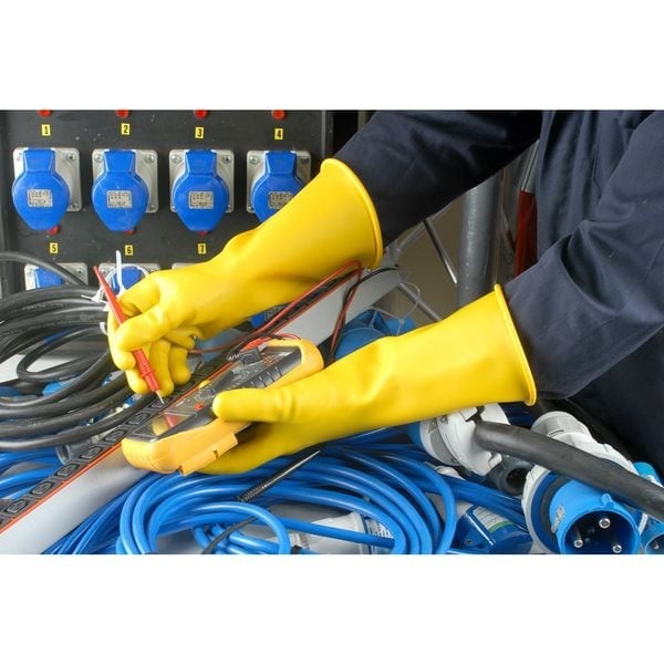Ansell Class 00 Y 14 Electrical-Insulating Gloves, 500V Ac, 750V Dc, Rubber,