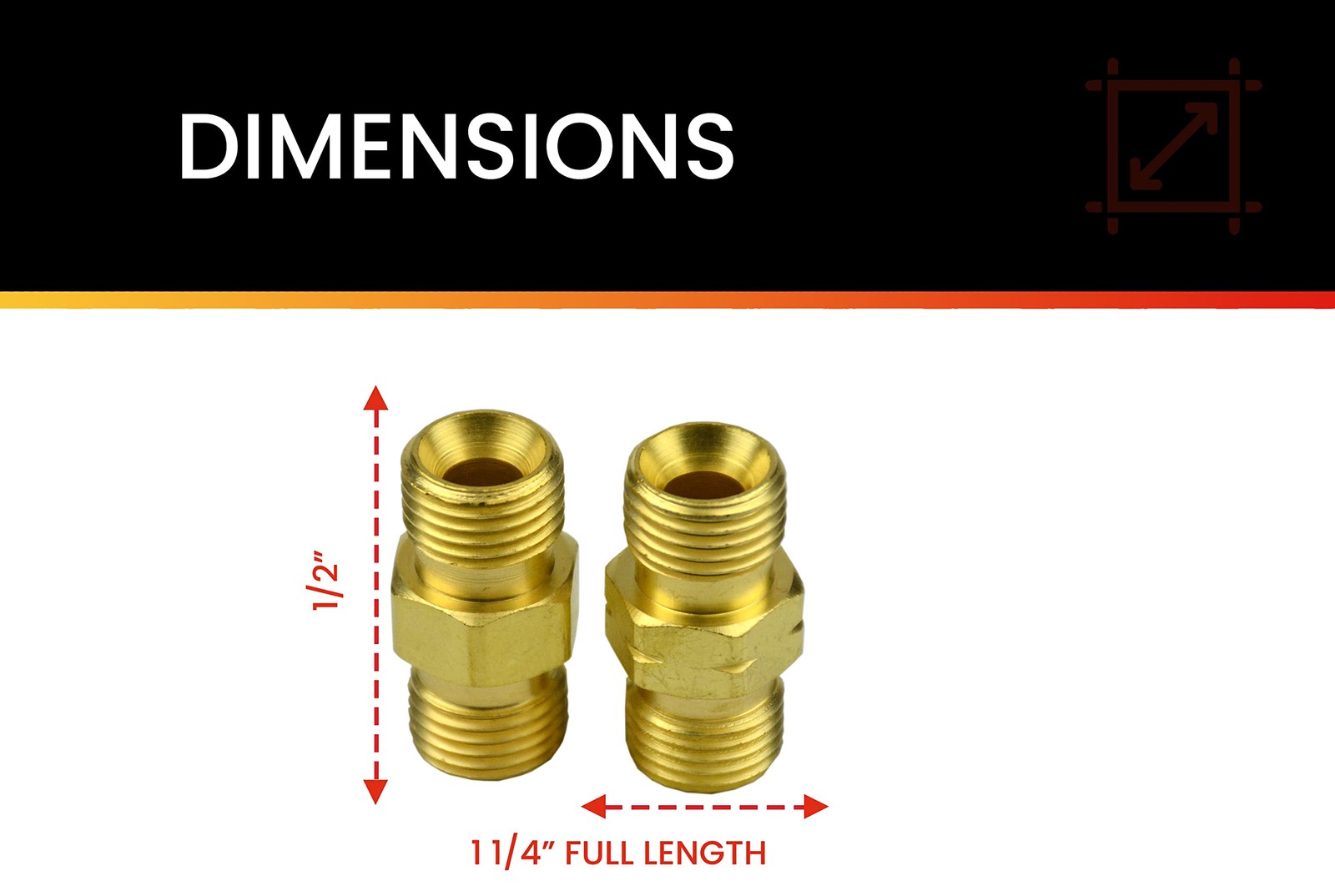 Hot Max 24131 Oxy-Acetylene Hose Coupler/Union Set For 9/16 inches, Brass