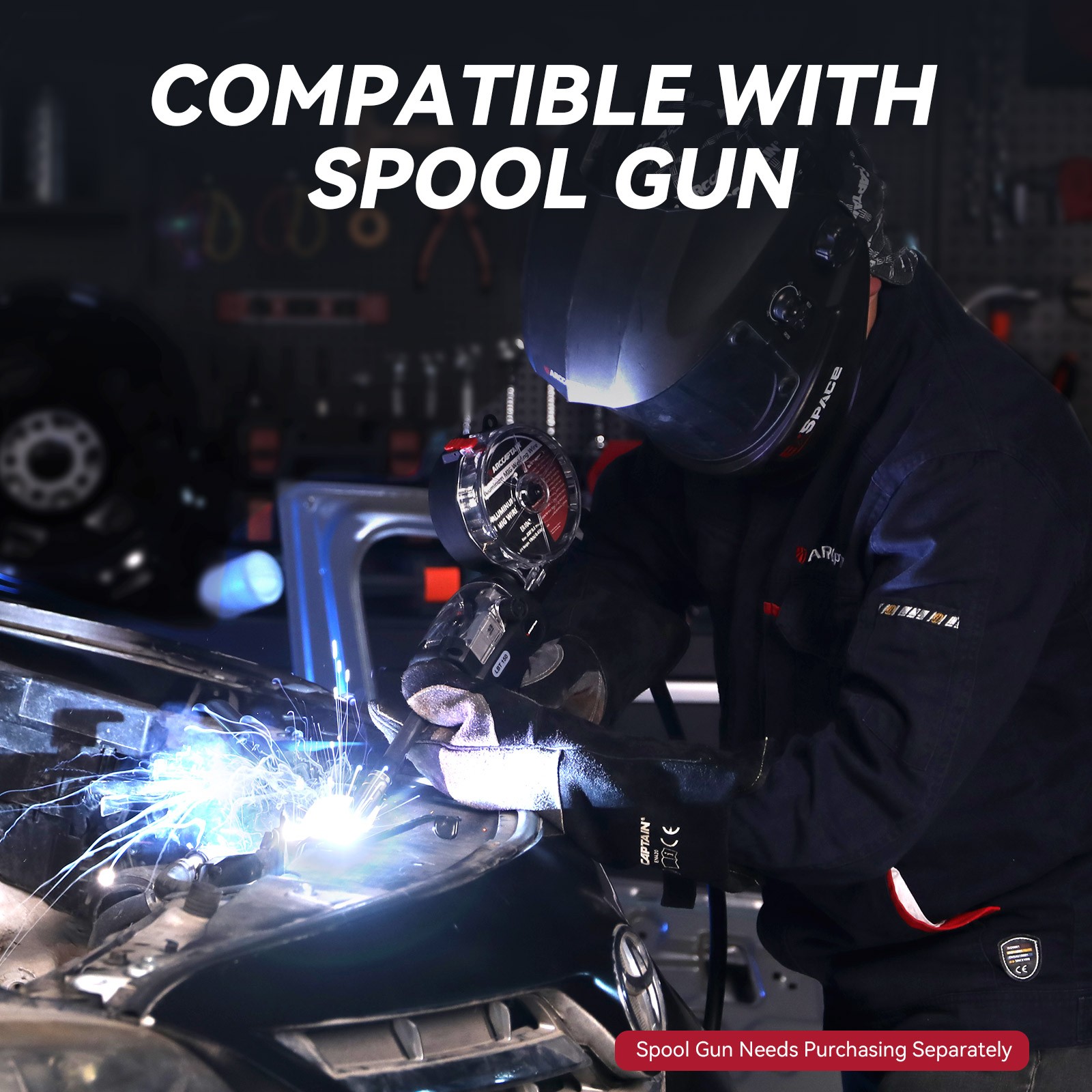 200A 6-in-1 MIG Welder Gas/Gasless Flux Core Lift TIG Spot & Aluminum Welding
