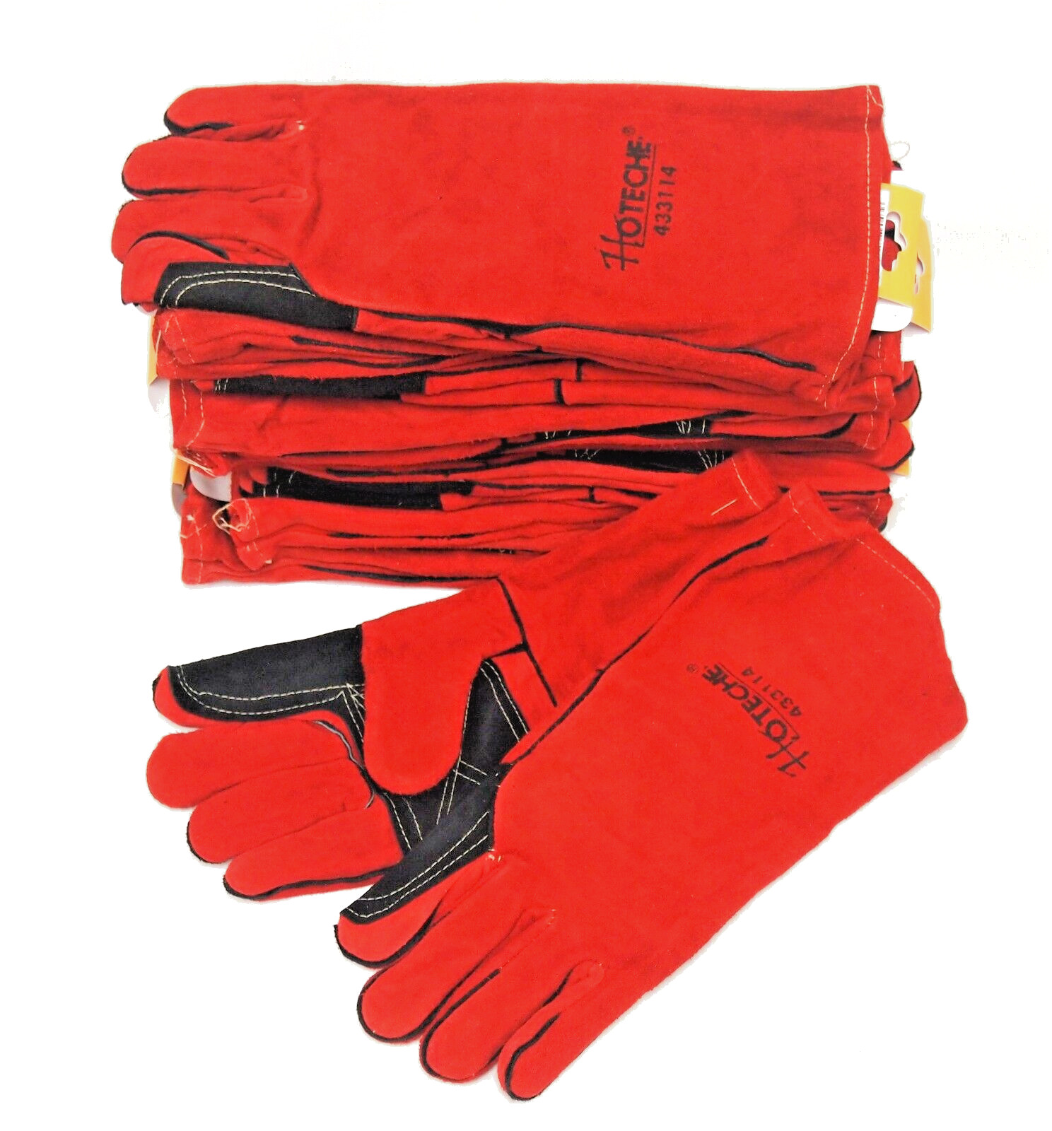 HOTECHE 14″ Leather Cowhide Welding Gloves 12 Pairs 433114