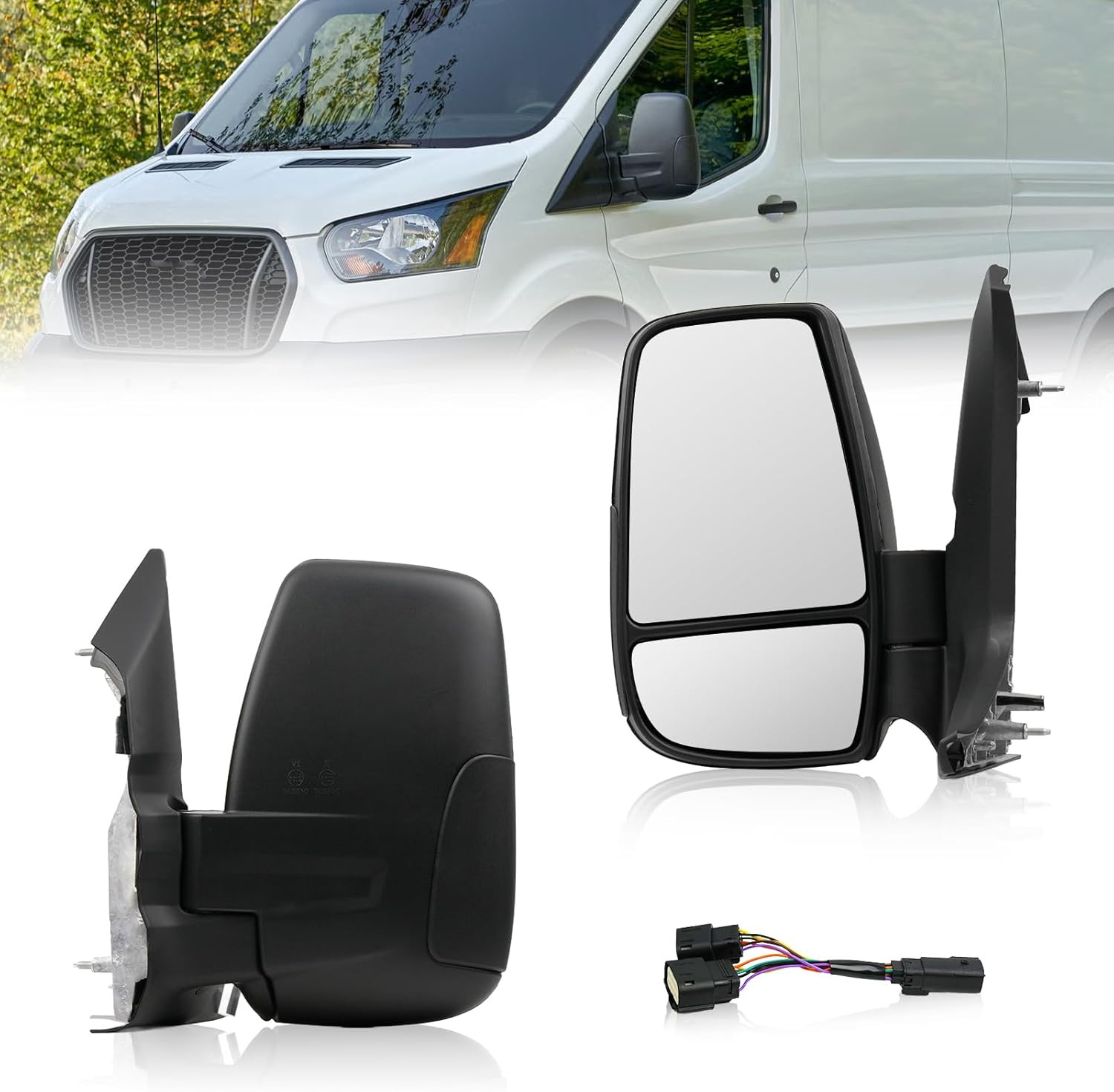 Side Mirror for Ford Transit 2015-2025, Driver Left Short Arm Front Door Mirrors