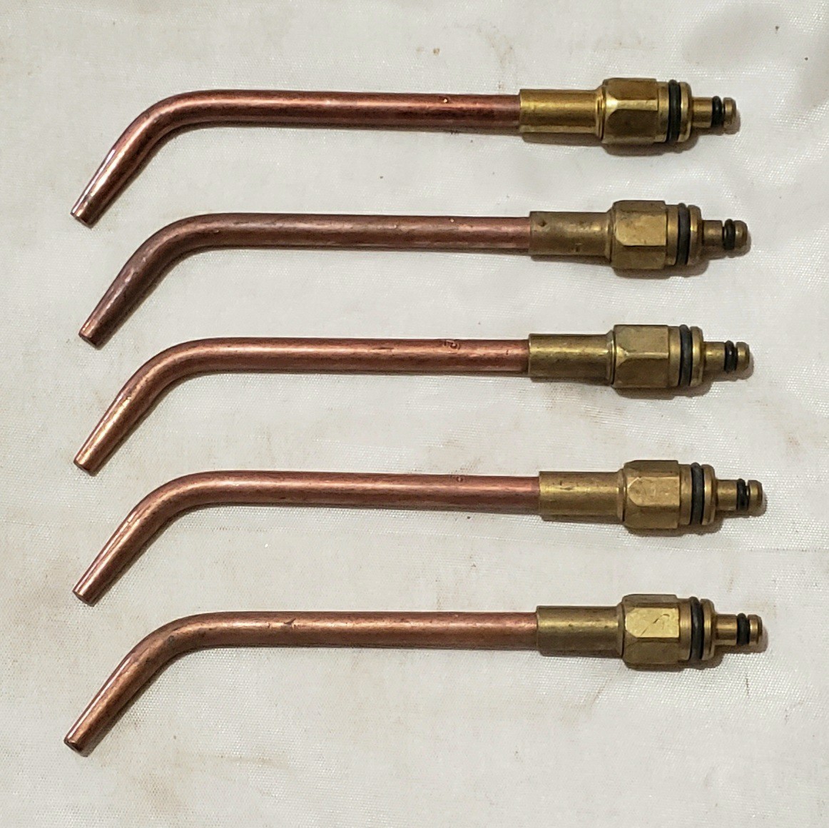 Linde W-200 Brazing Welding Torch Tip Set #1, 2, 4, 6 & 9 Head Nozzle W-25 Purox
