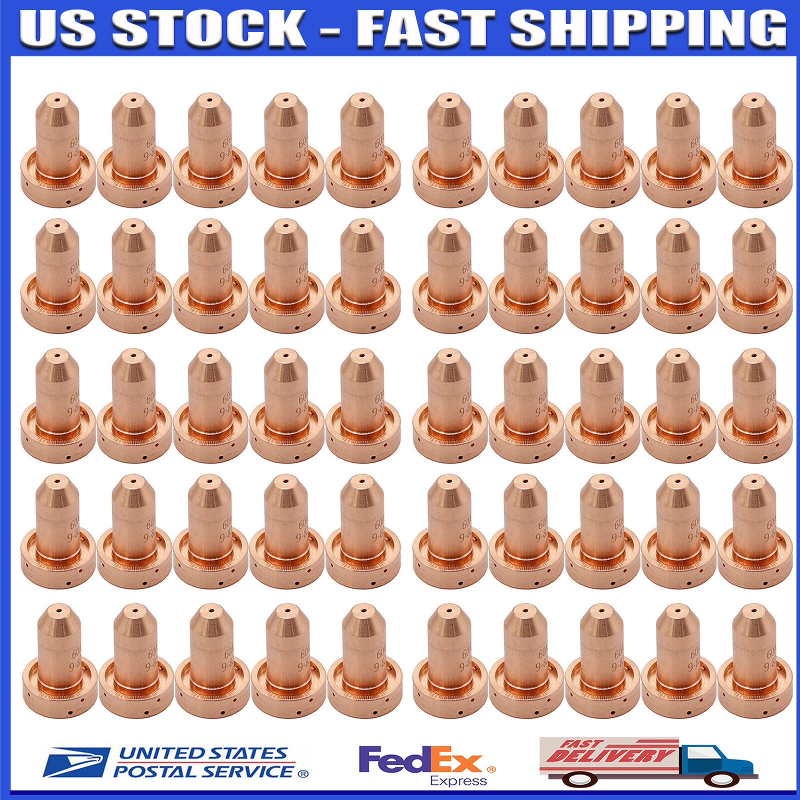 50Pcs Plasma Torch Nozzles 60A Fit for TD SL60/SL100 PK20 9-8252