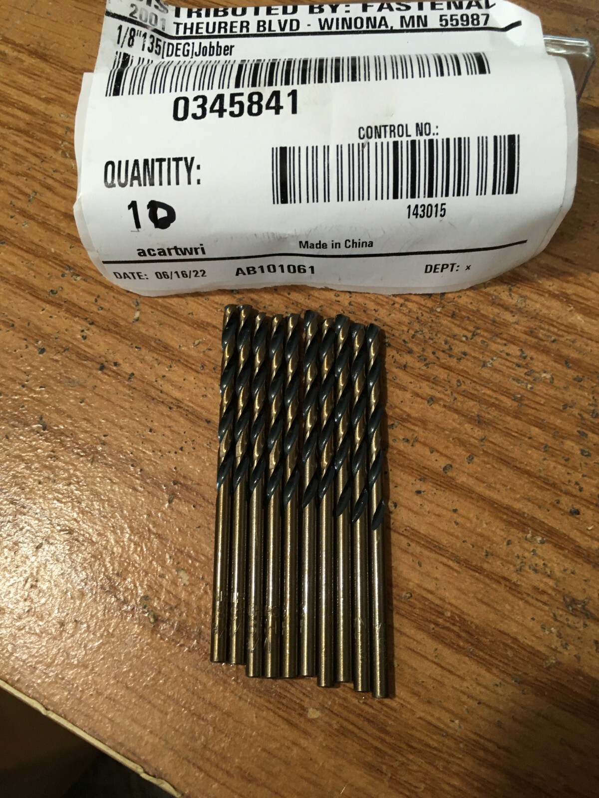 (10) 1/8″ HSS 135° Split Point Black & Gold Finish FMT® Jobber Drill