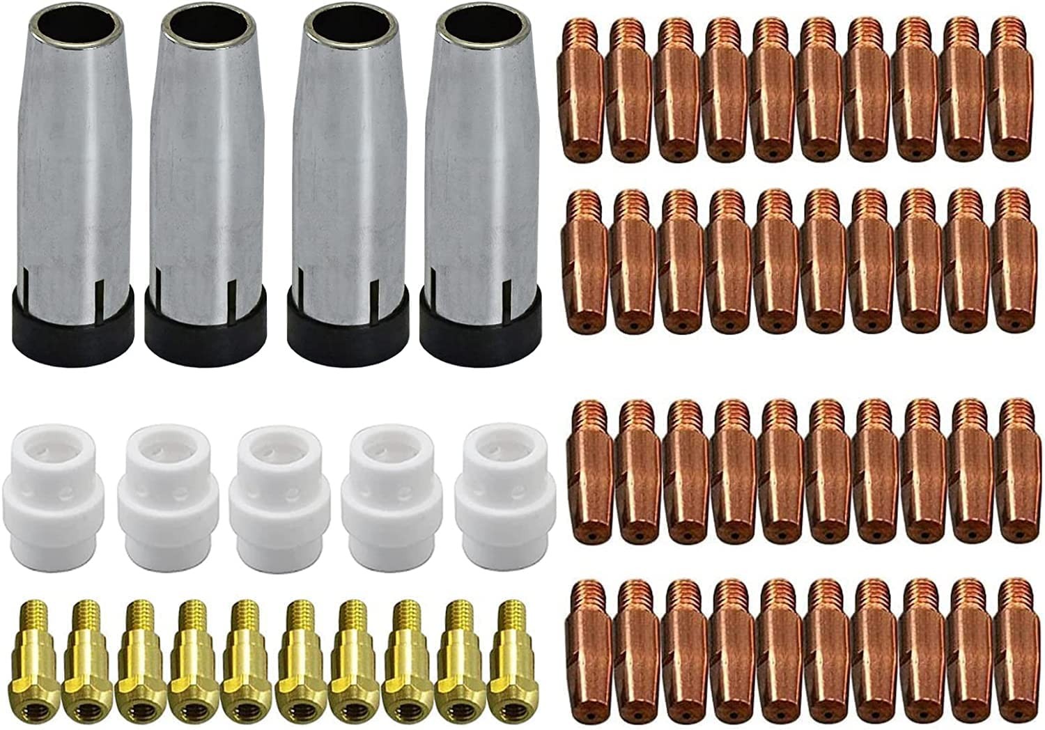 59 PCS MIG MAG Contact Tips M6 .035 0.9mm Nozzle Holder Fits 24KD MB24 Kit