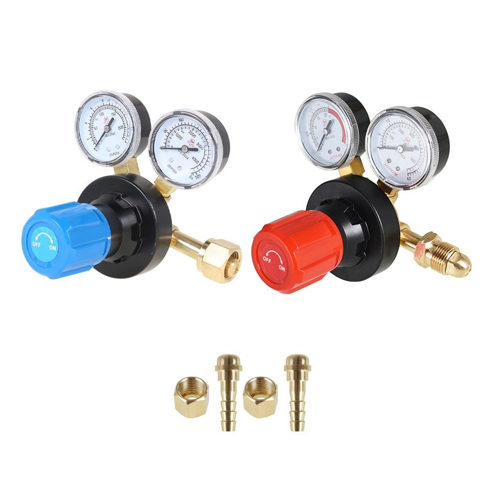 LABLT Acetylene (CGA-510) Regulators ＆ Oxygen (CGA-540),Dual Welding Gas Gauges