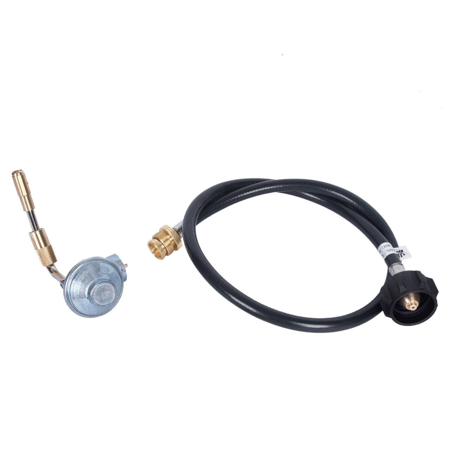 GasSaf 3 Feet Propane Adapter Hose with Regulator for 3 Feet, Black