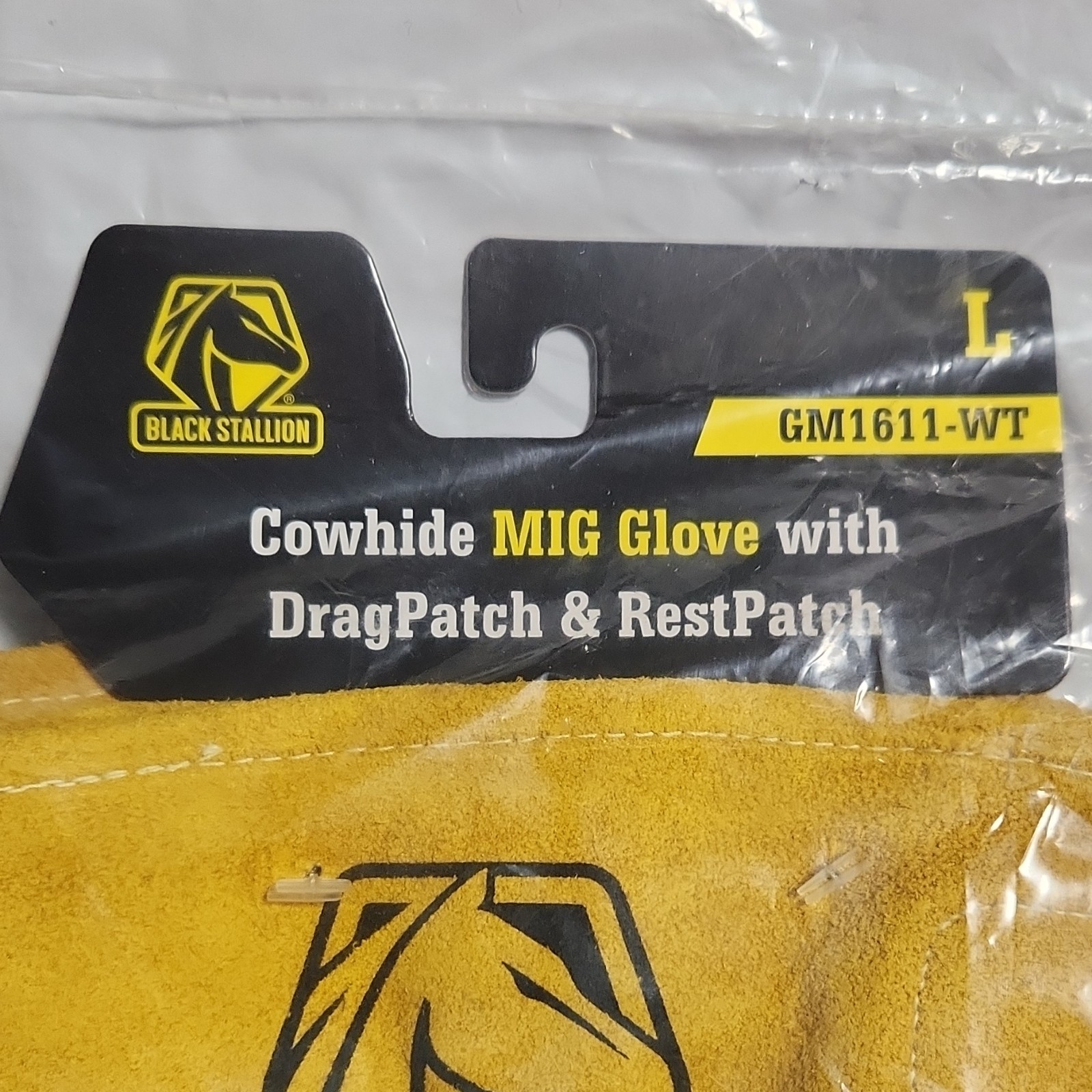 Black Stallion Cowhide Leather MIG Welding Gloves GM1611-WT Yellow/White Large