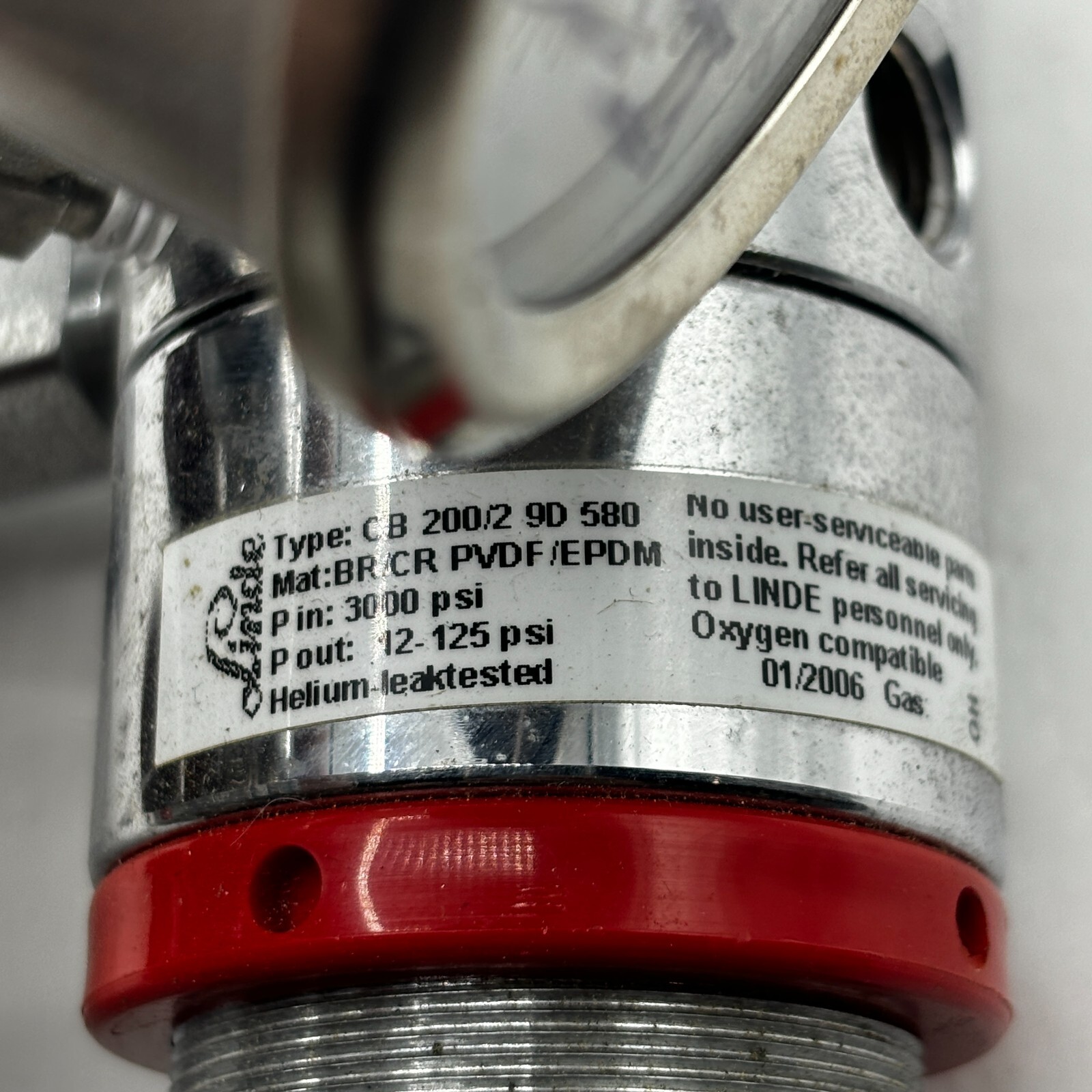 LINDE CB 200/1 9D 580 CYLINDER PRESSURE REGULATOR SINGLE STAGE CB200/1 9D580 🔔