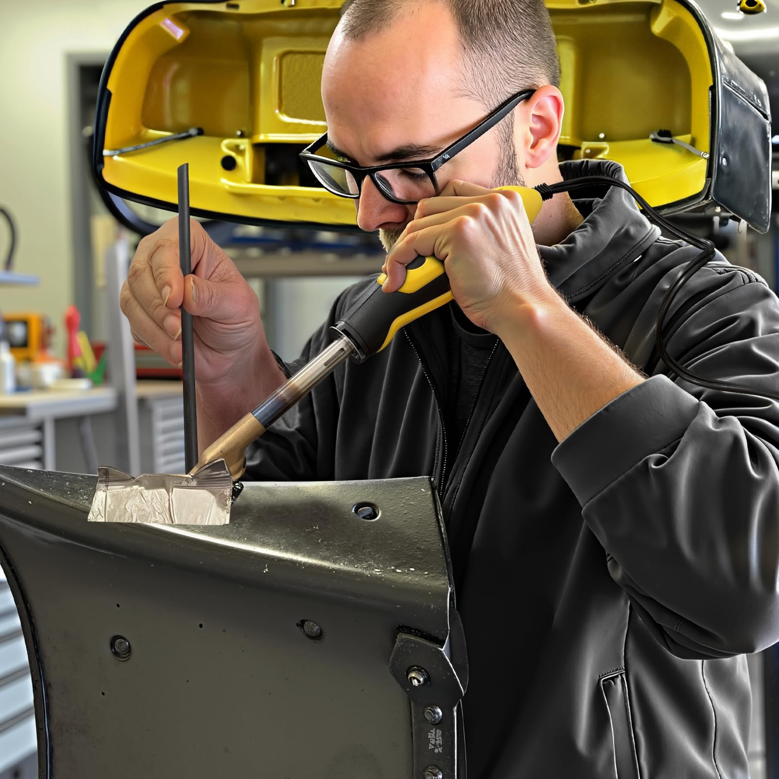 Allturn Plastic Welder 2 in 1,Plastic Welding Kit Car Bumper Repair Yellow