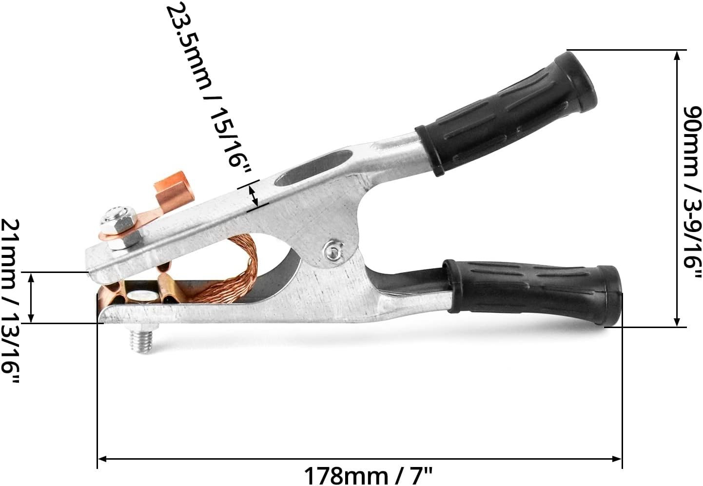 Copper Welding Ground Clamp, 4 Pack – Electroplated Earth Clip for Manual Welder