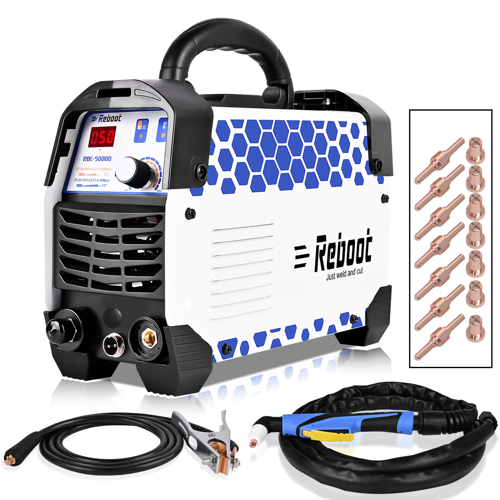 Reboot Plasma Cutter Machine 50Amp Plasma Cutting Equipment CUT50D Max 4/5” USA