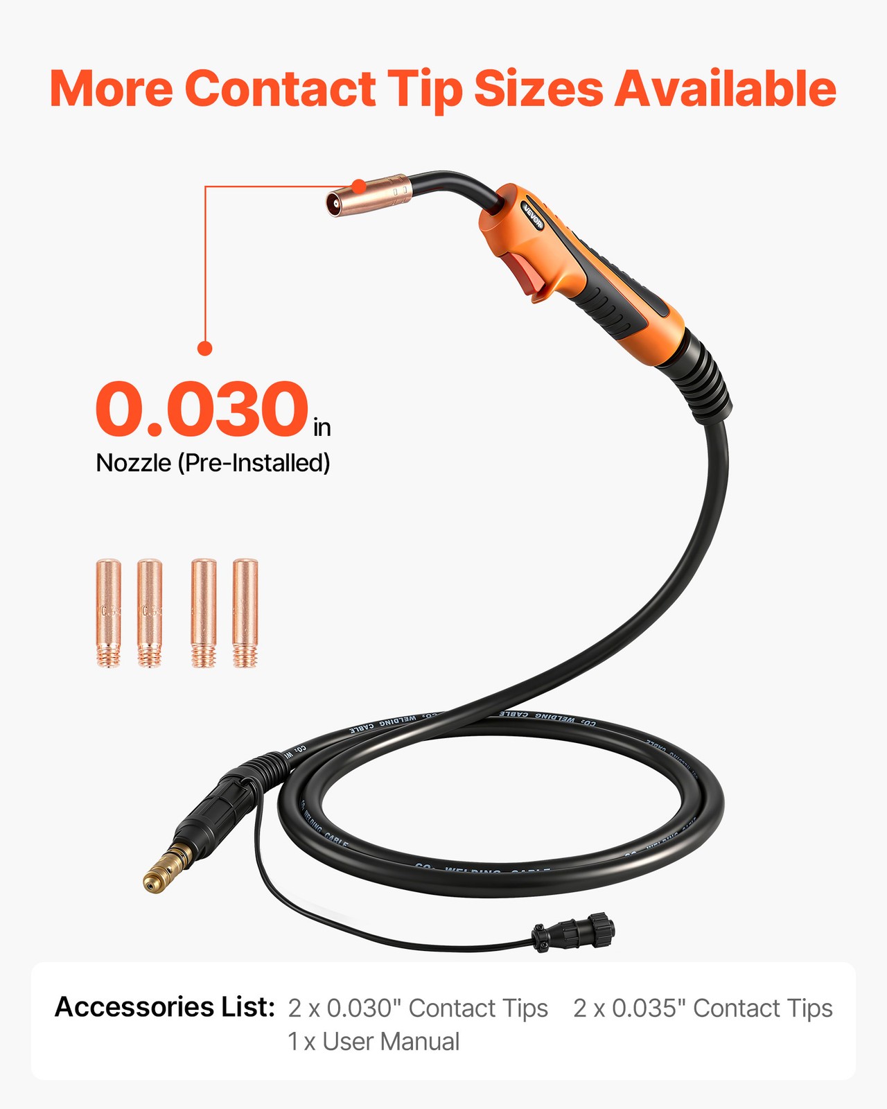 VEVOR 100A MIG Welding Gun with 10FT Cable Replacement for Magnum 100L (K530-6)