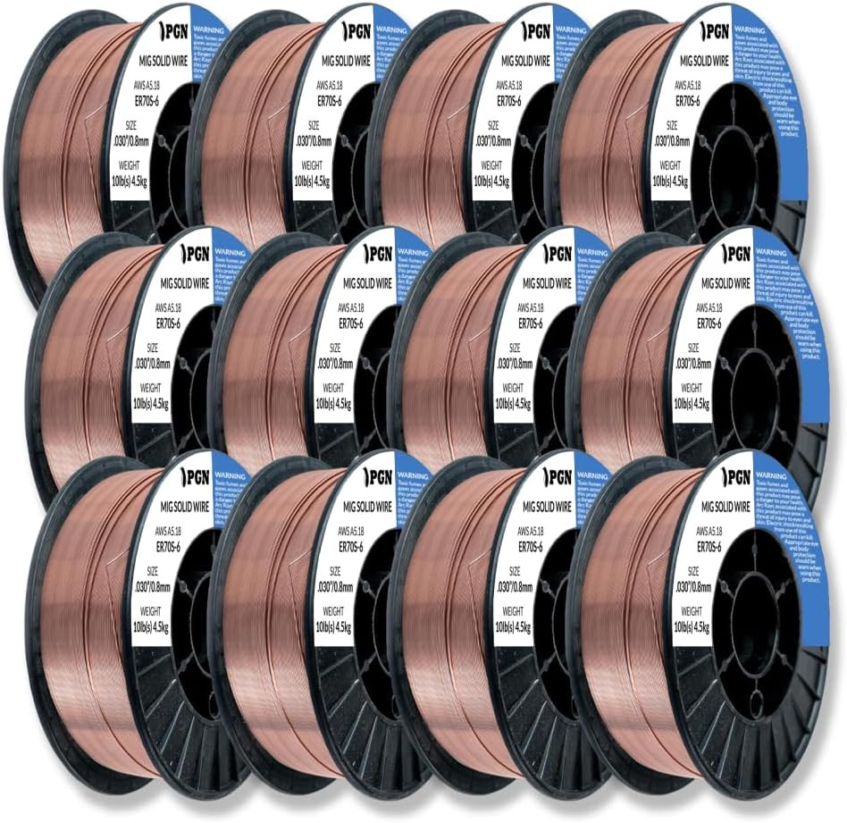 PGN Solid MIG Welding Wire – ER70S-6 .030 Inch – 10 Pound Spool – Mild Steel MIG