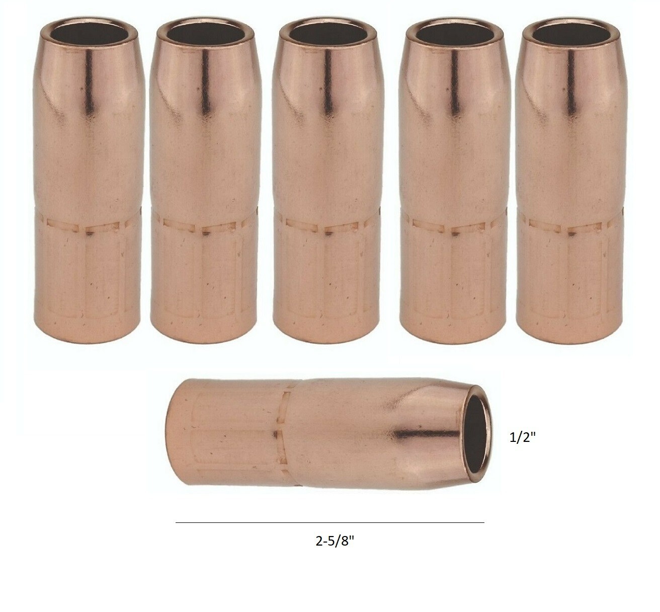 MIG 169-724 Welding Nozzles 1/2″ Recessed for Miller M25/M40 Mig Gun PK of 5