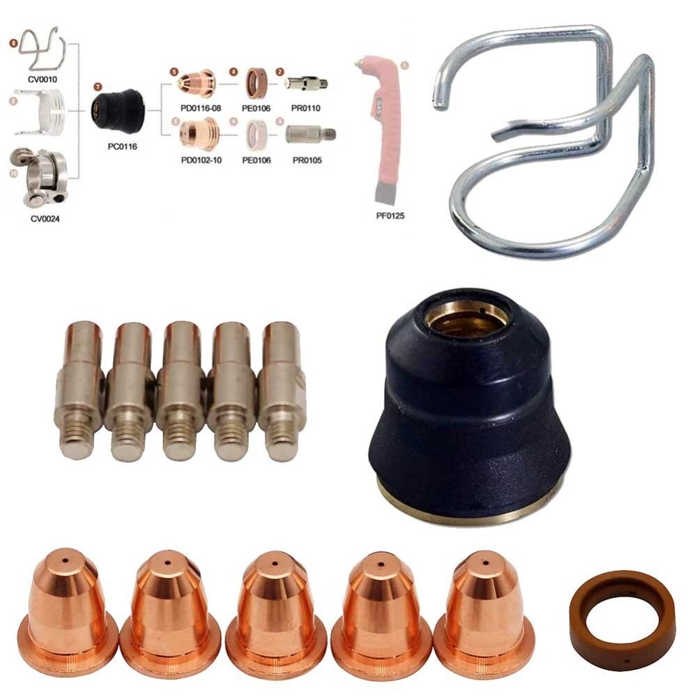 Replacement S25/S45 Set Workshop Electrode Plasma Cutter Torch PD0116-08 PR0110