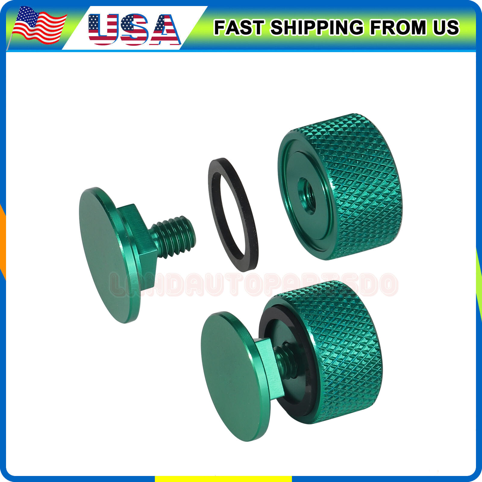 1Pair Green Textured Pipeliner Welding Helmet Fasteners Aluminum
