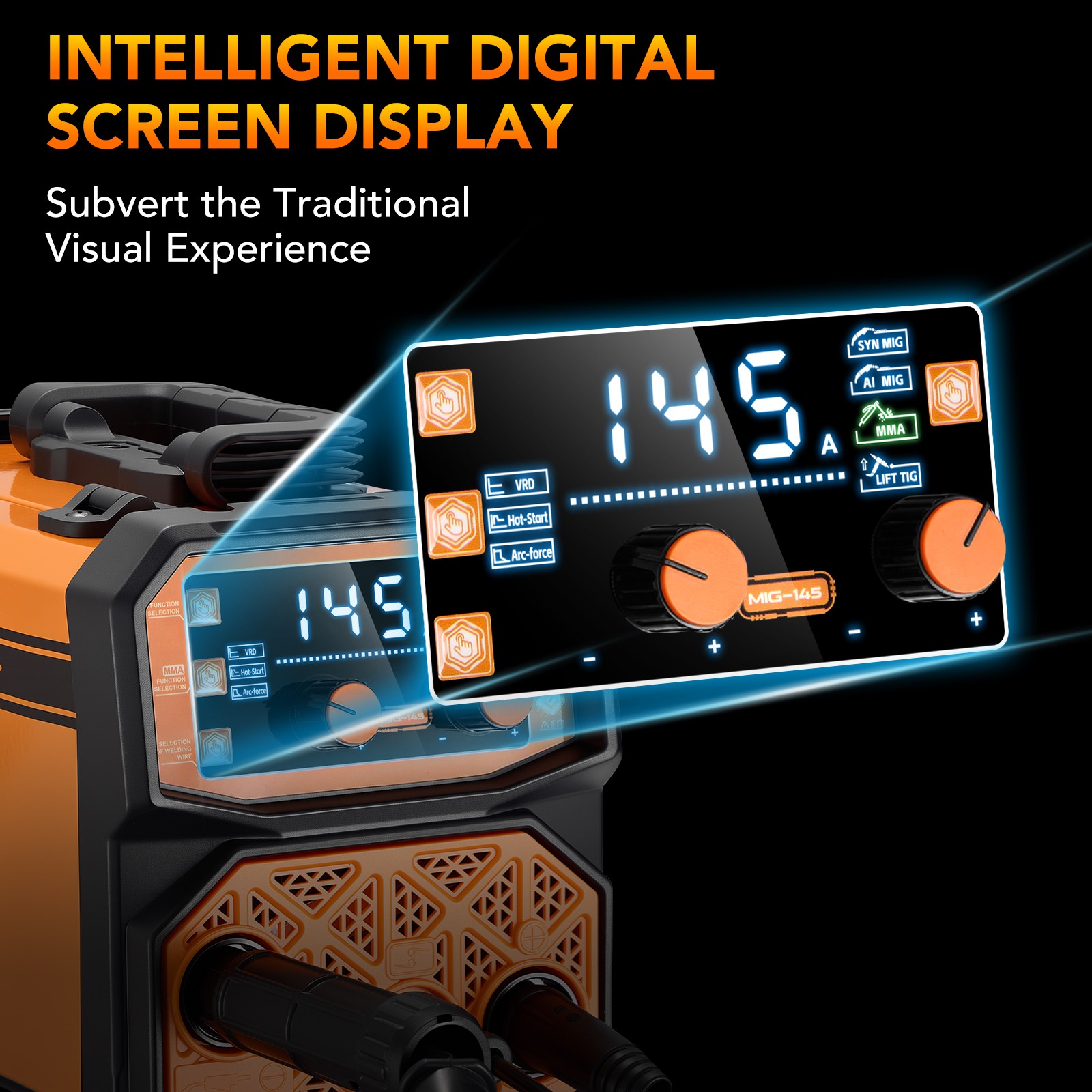 Portable 145A MIG Welder 110V 3 Functions Flux Core Stick Lift TIG for Home