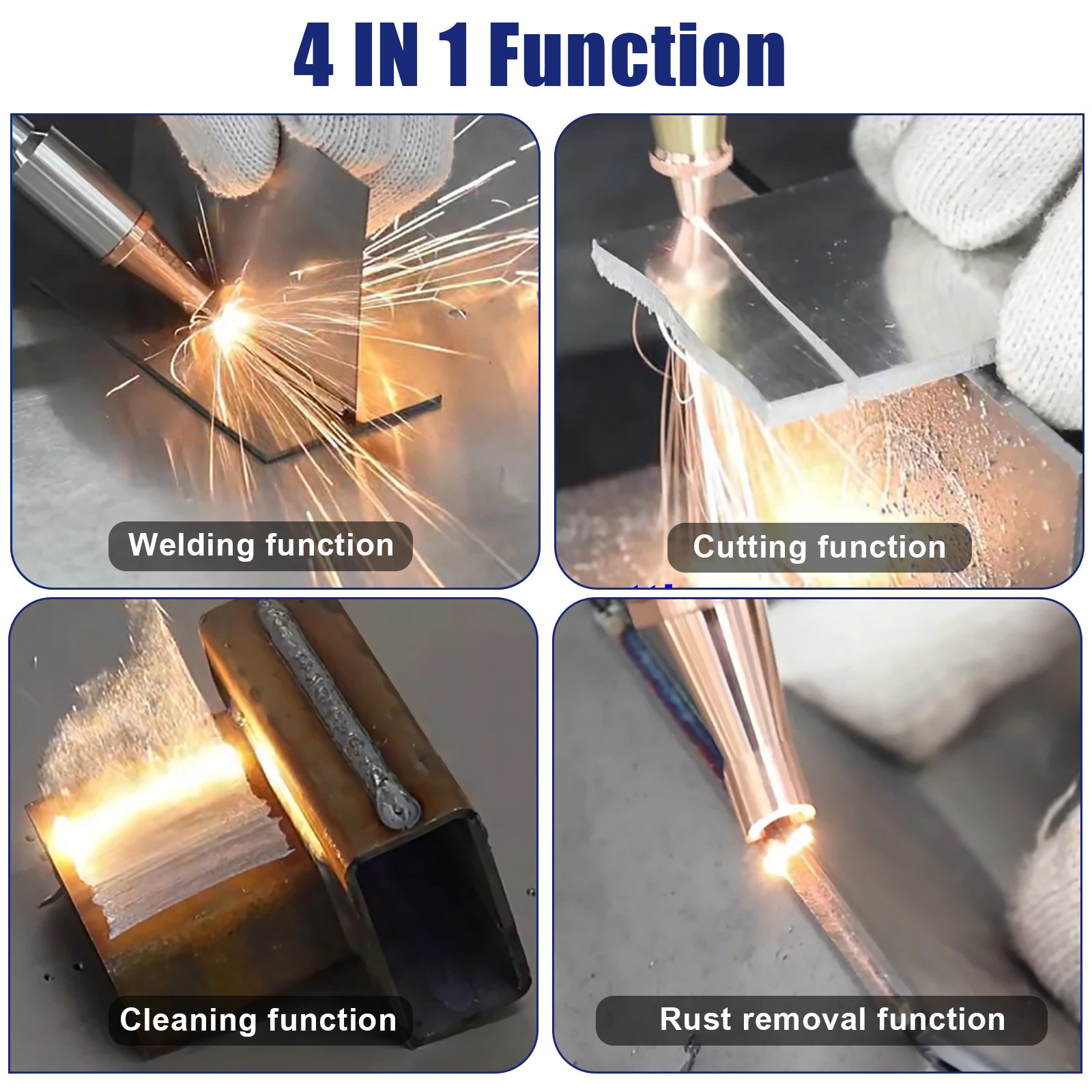 1500W Laser Welding Cutting Machine Cleaning Rust Paint Removing Welder 4 IN 1