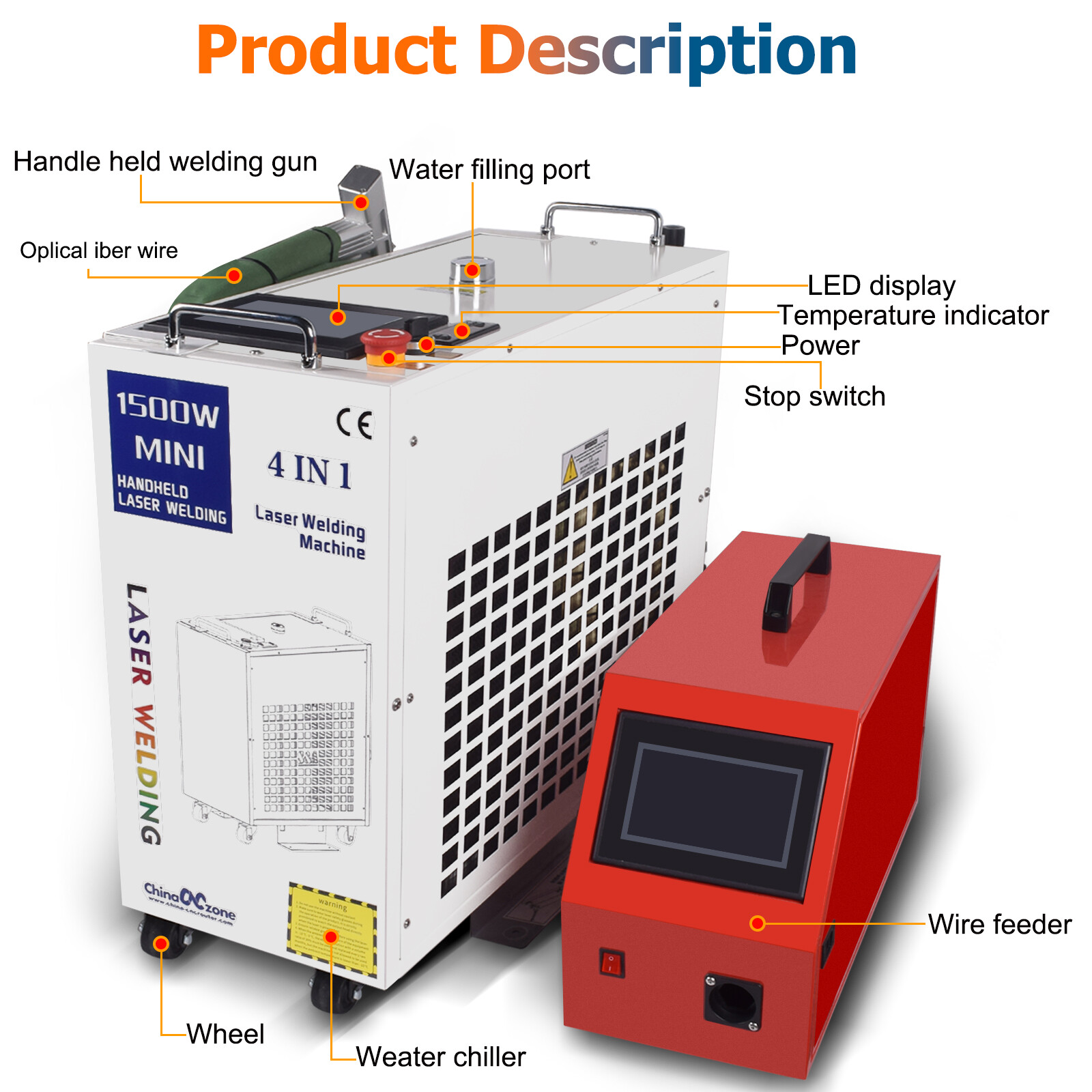2000W 4in1 Laser Welding Cleaning Cutting Machine For Metal Rust Paint Romoval