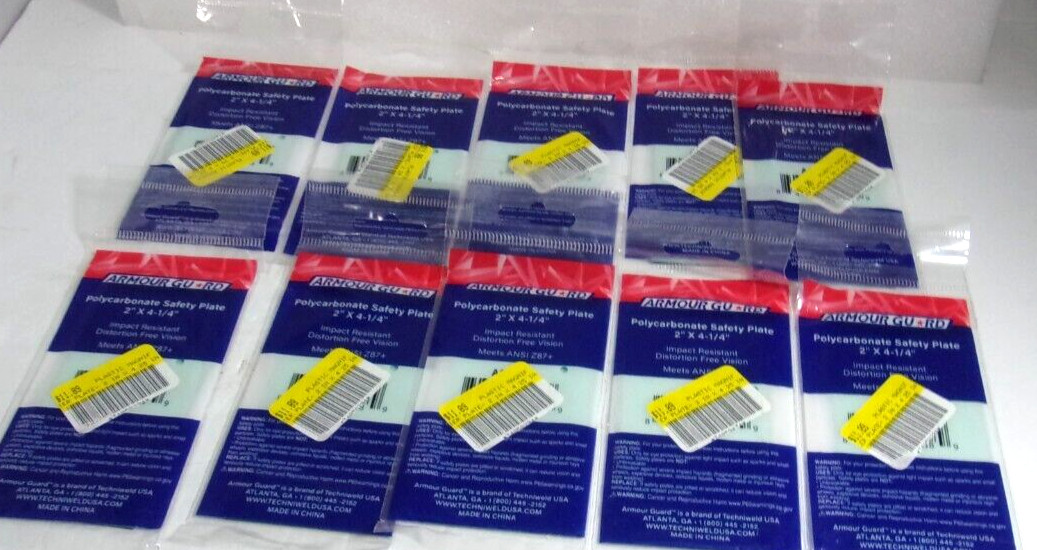 Armour Guard AGL2SP 2”x4-1/4” Polycarbonate Safety Plates New (10 Pcs)
