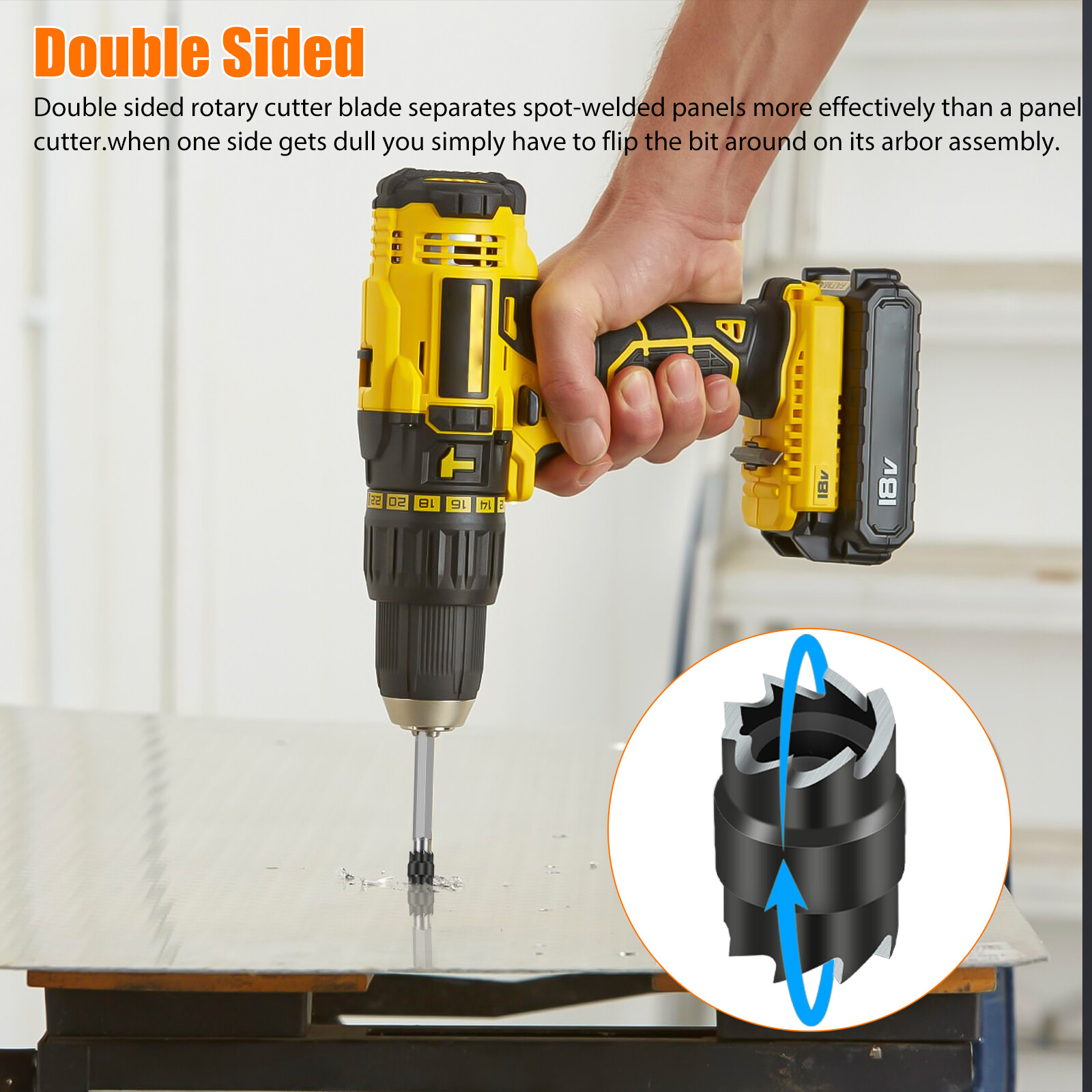 14Pcs 3/8″ Double Sided Spot Weld Cutter Remover Drill Bit Welder Cut Rotary Kit