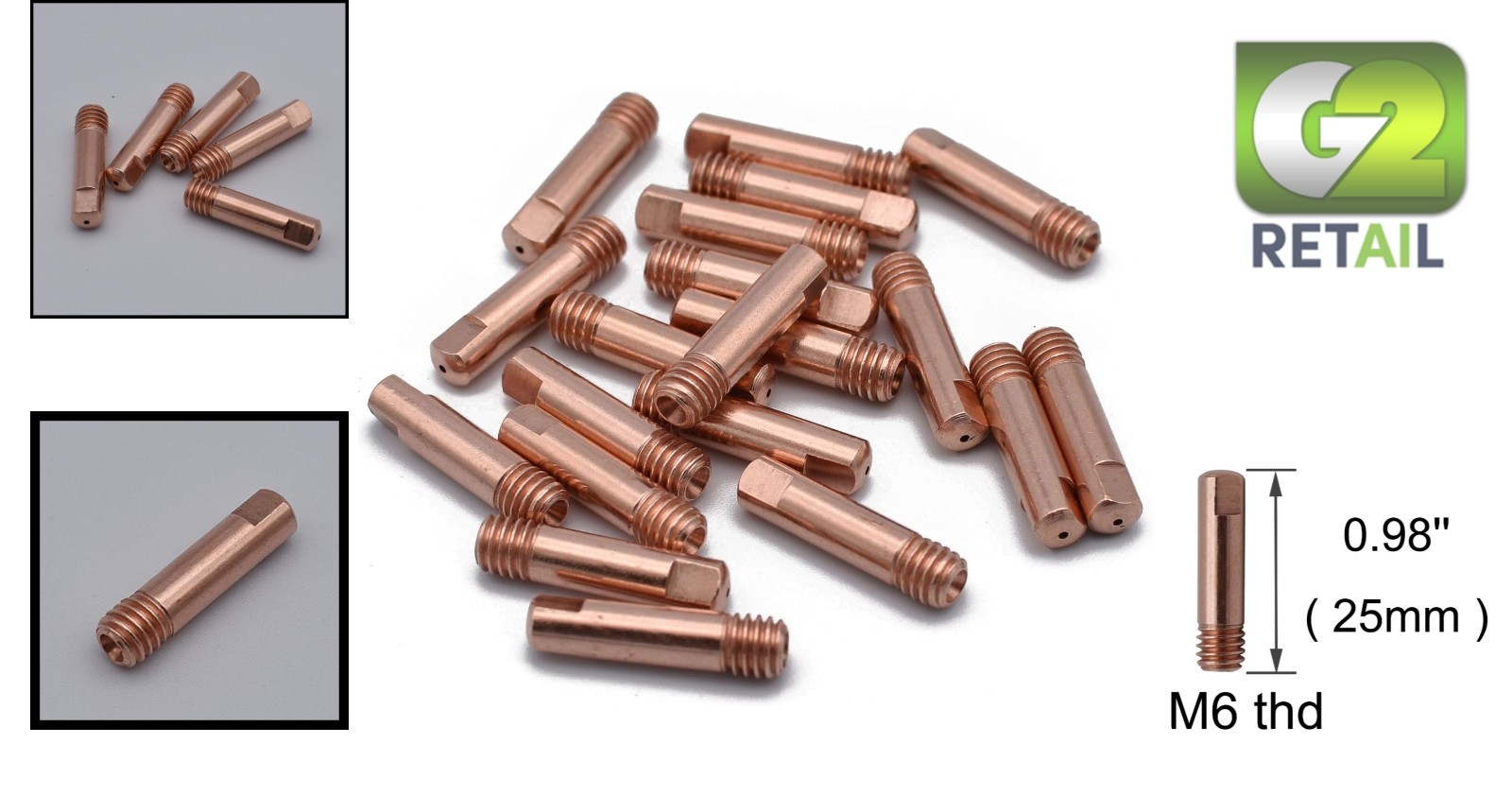 Copper Contact Tips for MIG MAG Welding – .023” M6 Thread – 20 Pack Value Set