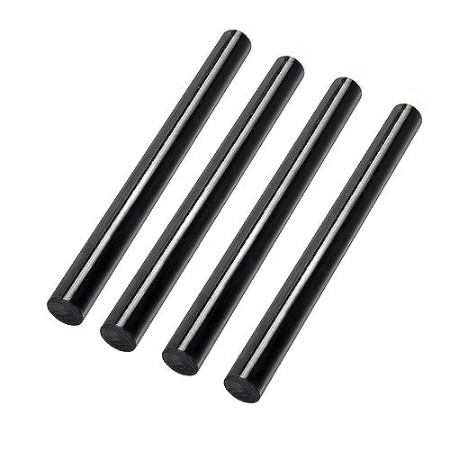 4 Pack 3/4″ Diameter 12″ Length Opaque Black Acetal Copolymer Rods – Non-Marring