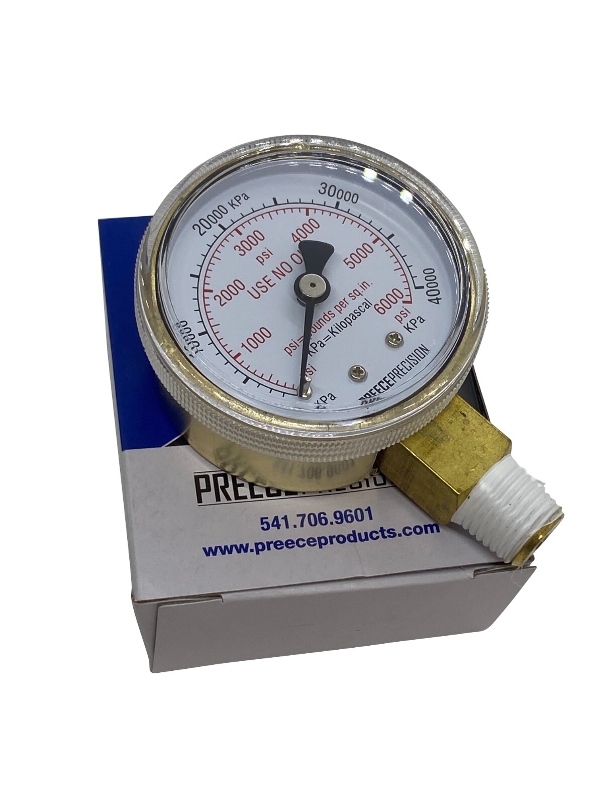 6000 PSI High Pressure Regulator Gauge 2″ Dial 1/4″ Bottom Mount USE NO OIL