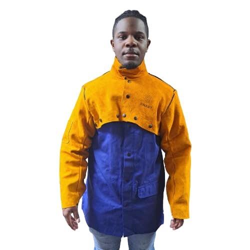 Swaby Leather Welding Cape with Sleeves, Size XL