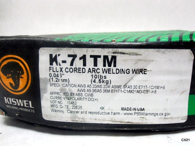 Kiswel K-71TM Flux Cored Arc Welding Wire 0.045″ 1.2mm 10lbs