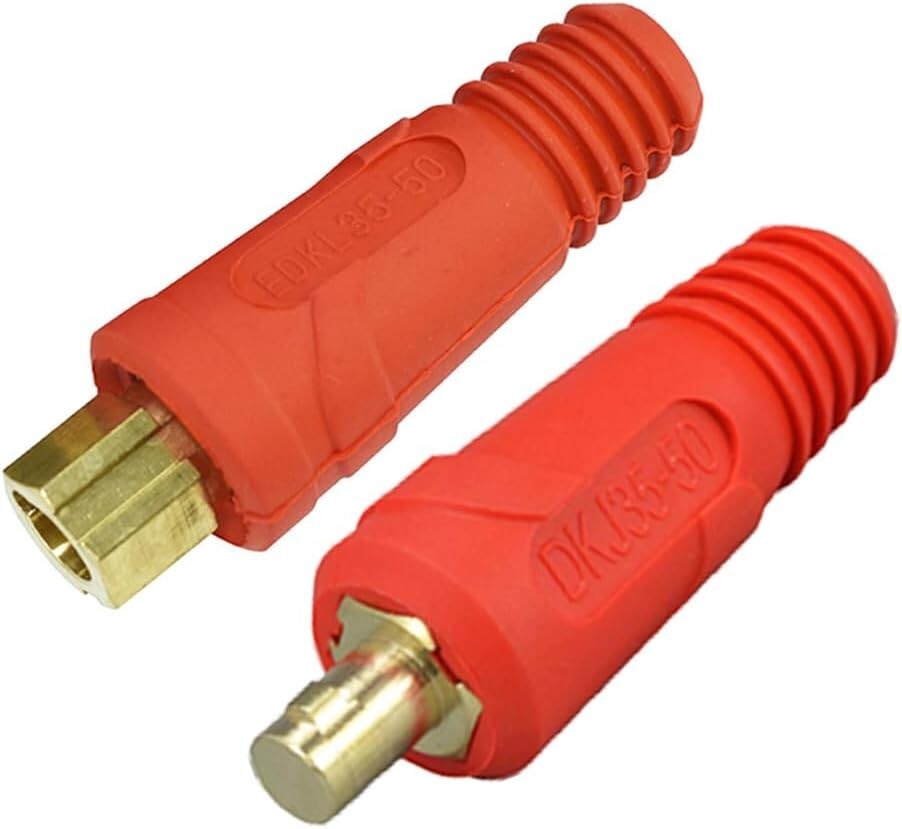 RIVERWELD TIG Welding Quick Connector 315Amp DKJ35-50 & EDKL35-50 Dinse Red 2pcs