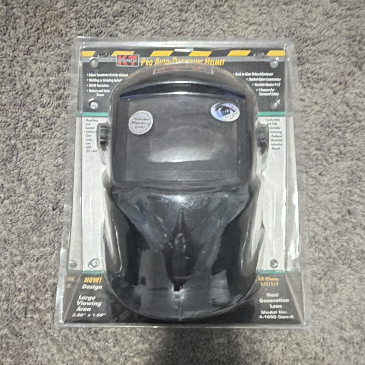 K-T Industries Auto-Darkening Welding Helmet Shade 9-13 2 Sensor PC Lens