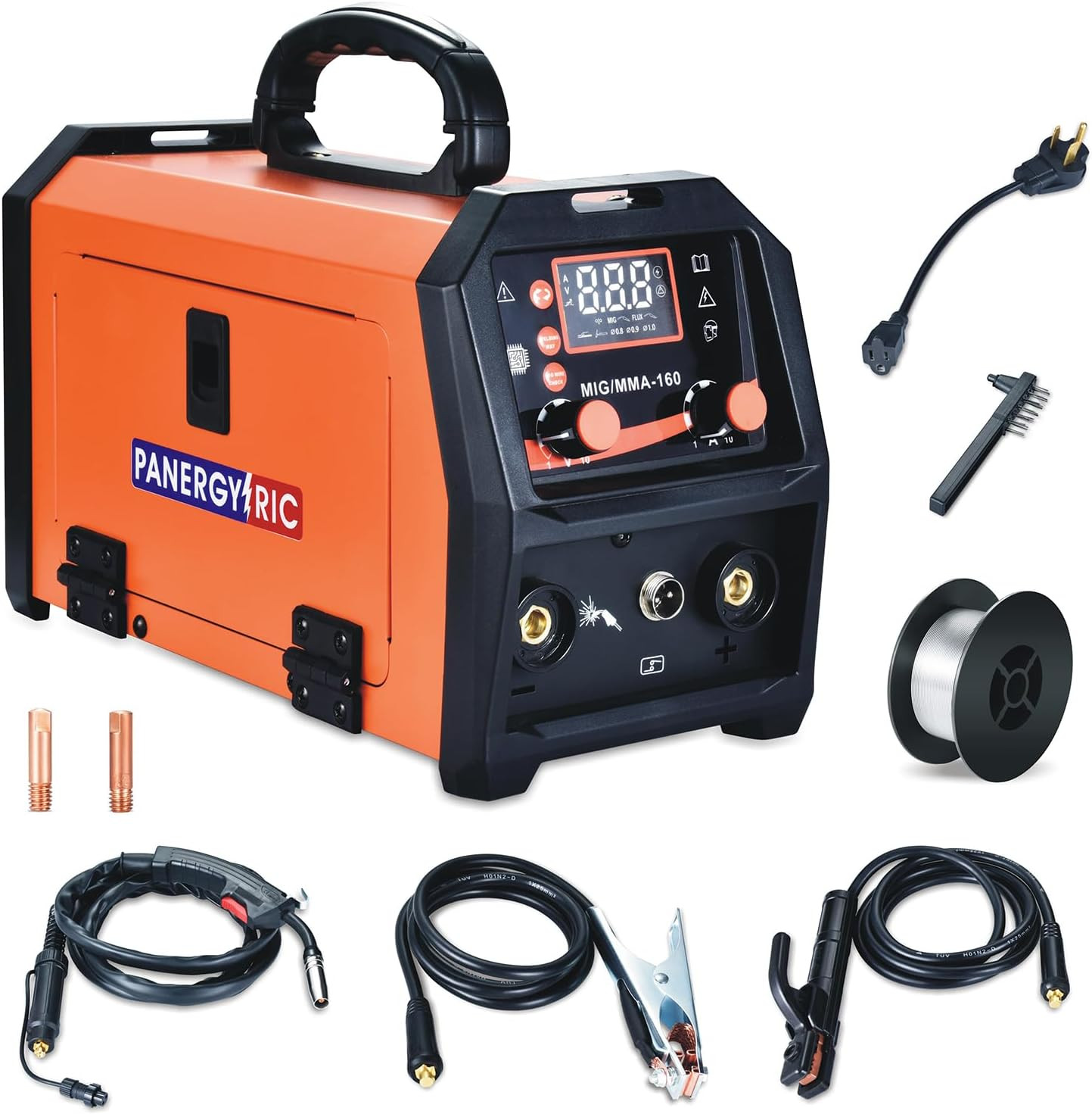 160A MIG Welder,110V/220V Dual Voltage 3 in 1 Welder Flux Core Welder Gasless Mi