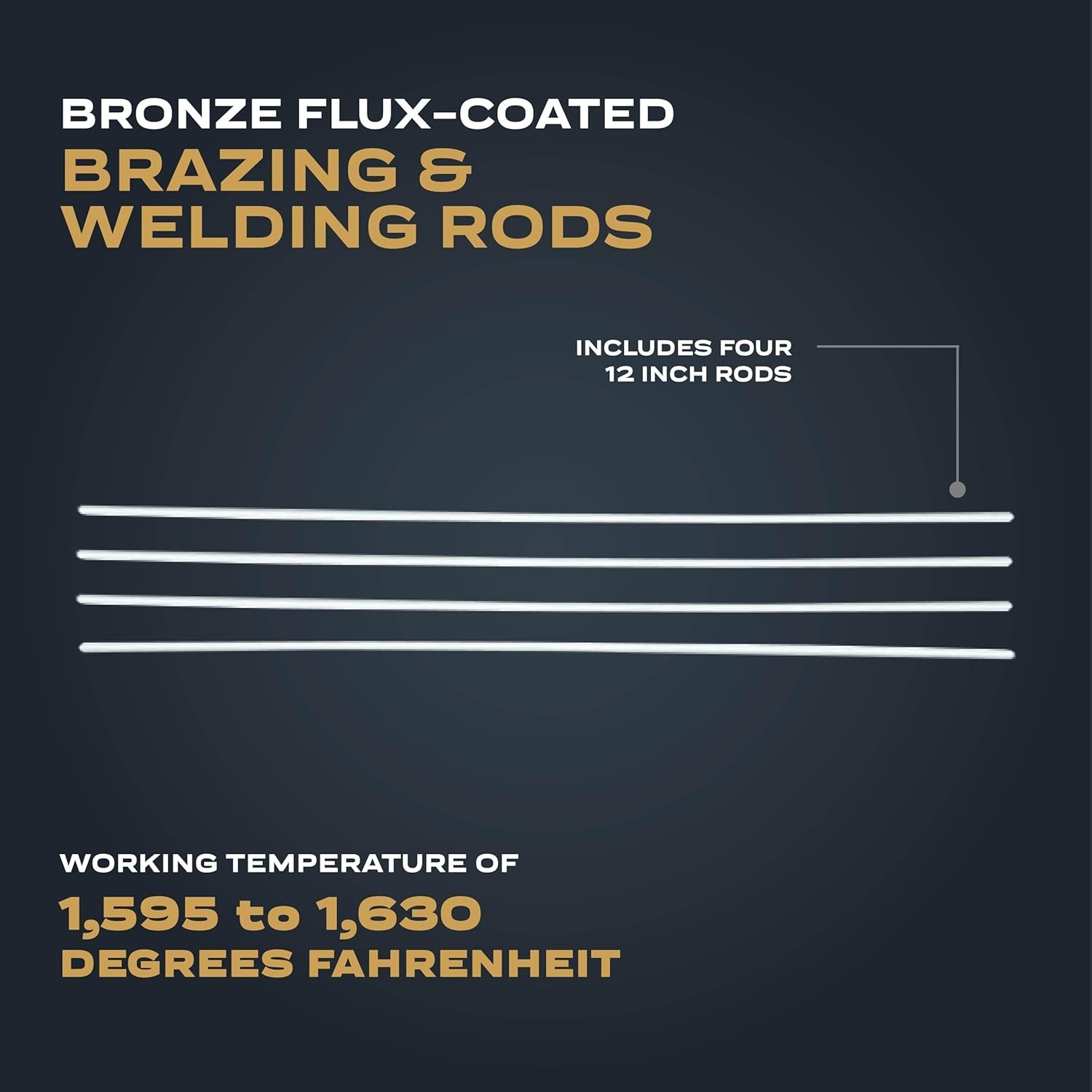 Versatile Bronze Flux-Coated Welding Rods – 4 Pack, 12 Inches for All Metals