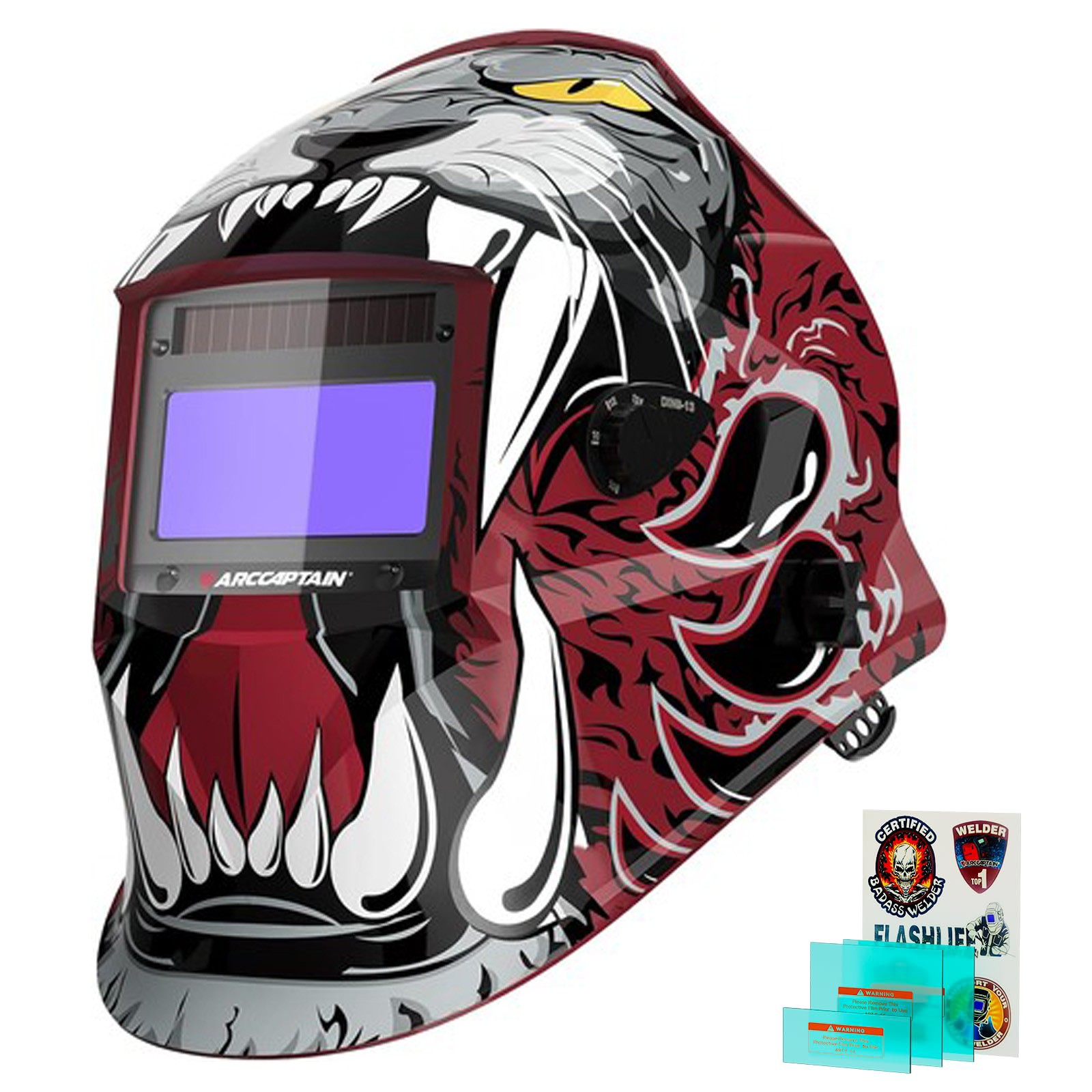 ARCCAPTAIN Auto‑Darkening Welding Helmet 1/1/1/1 True‑Color Weld Hood Helmet
