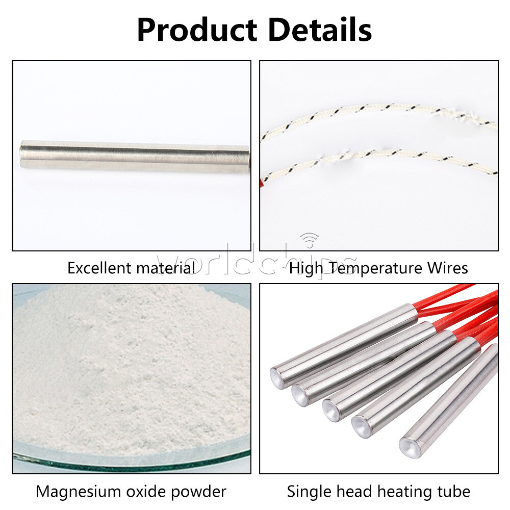 Cartridge Mold Heating element heater Tube Single Head 6-10mm AC 220V 100-200W