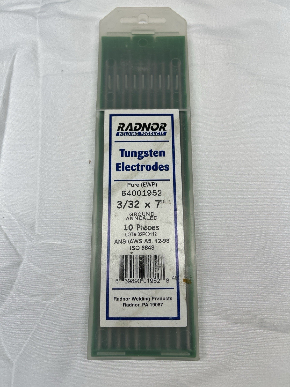 Radnor Welding Products Tungsten Electrodes Pure EWP 3/32 x 7″ 10 pcs 64001952
