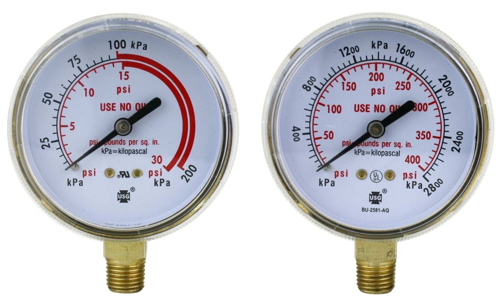 Gauges for Heavy-Duty Acetylene Regulators – 2.5 inches – Thread: 1/4″ NPT