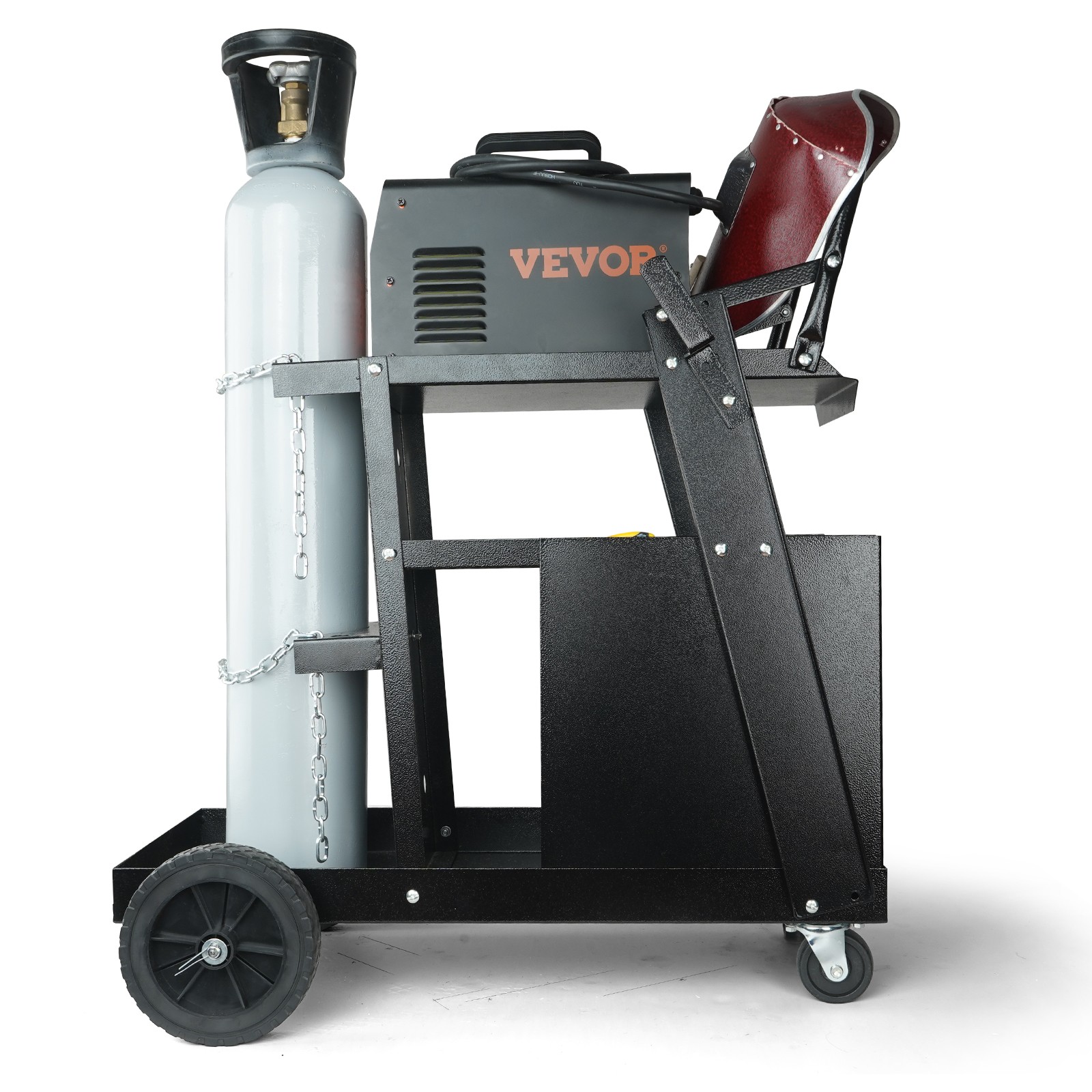 VEVOR Welding Cart 2-Tier 265 LBS Welder Cart with 4 Drawers 360° Swivel Wheels
