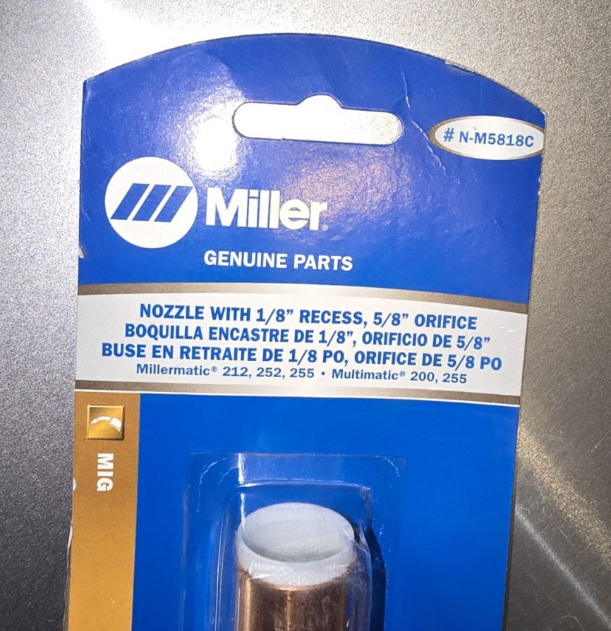 Miller Welding Nozzle and Tips N-M5818C, T-M035 Pack of 10, fits MDX 250 Mig gun