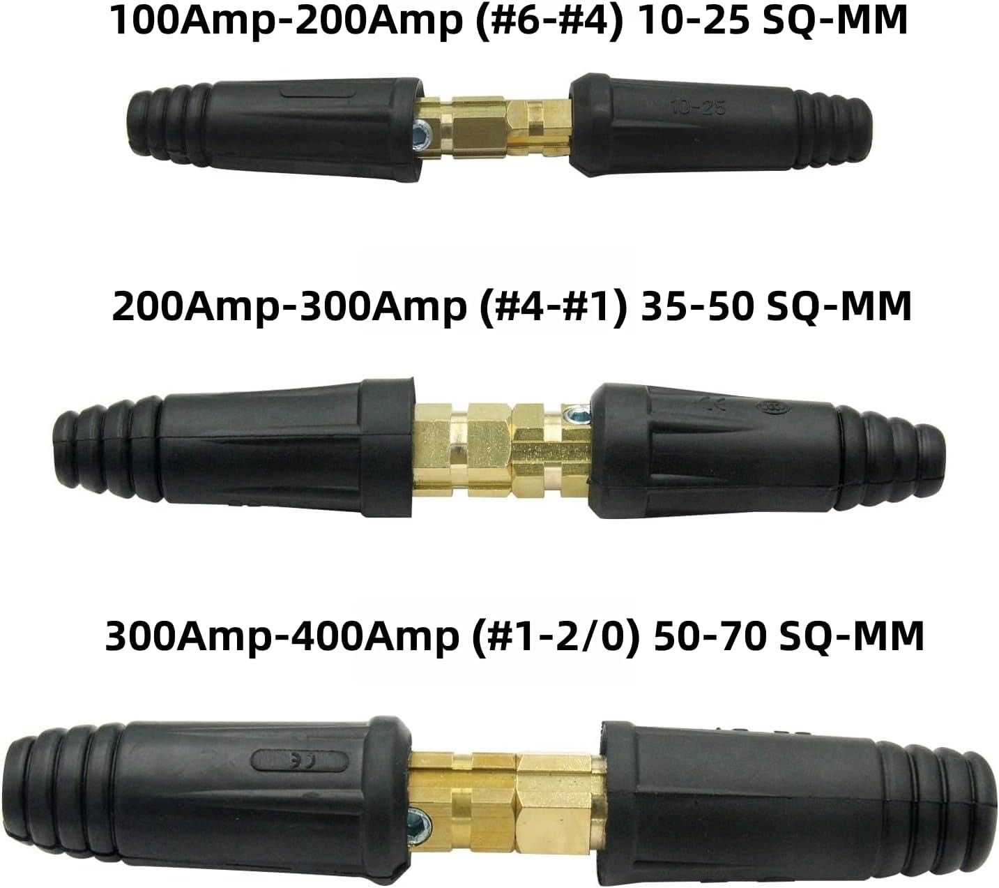 Welding Cable Quick Connector Pair DINSE-Style 35-50 2Set | 200Amp-300Amp (#4-#1